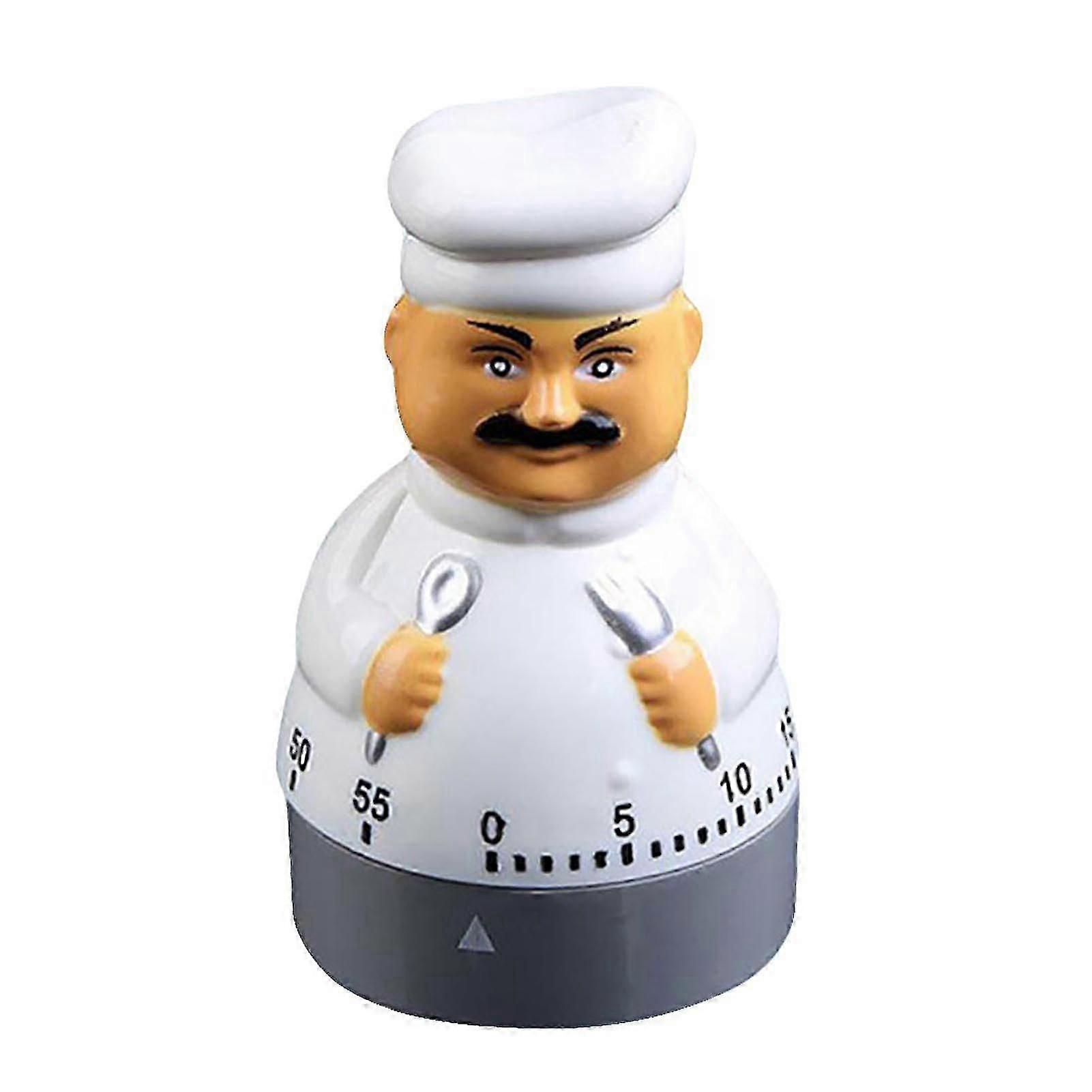 Cartoon Chef Design Kitchen Timer - 360 Degree Rotating Mechanical Timer - 1-60 Minutes Alarm Clock