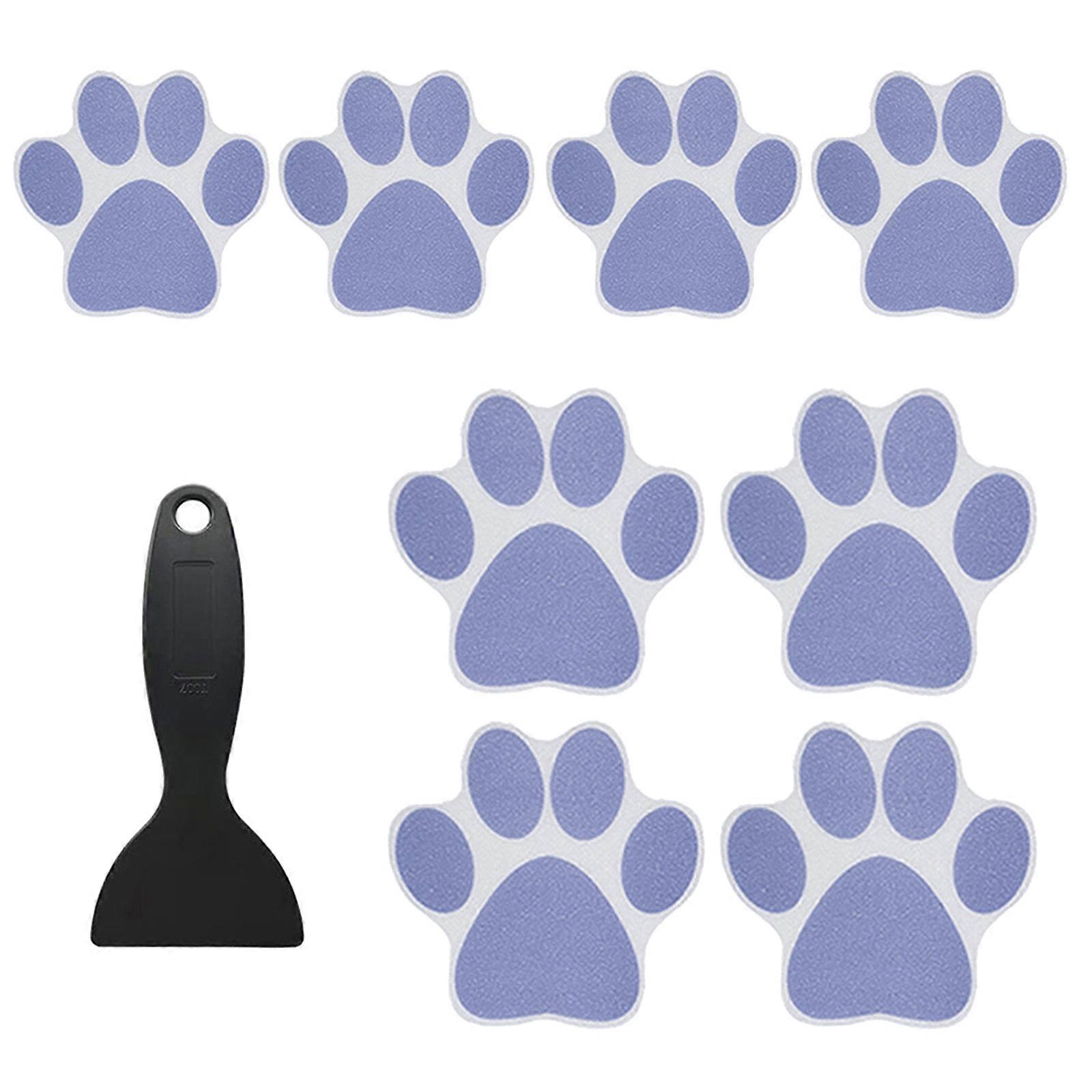 Self adhesive Bathtub Decals Non slip Bathtub Sticker with Scraper Enjoy Slip Resistant Baths with Fun Paw Print Designs  Purple