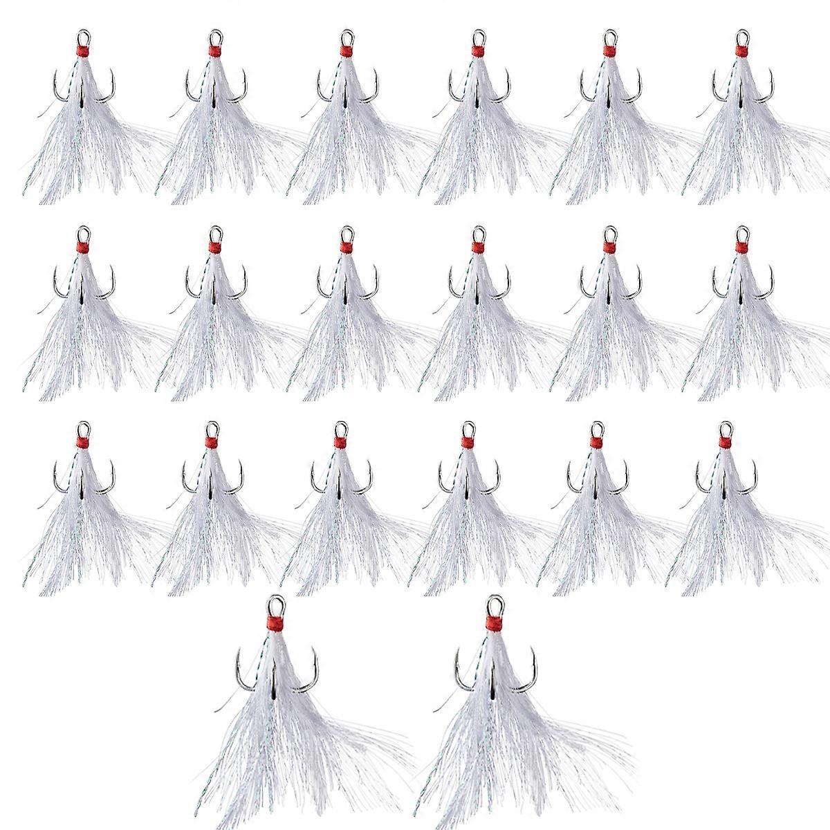 20pcs Feather Treble Hooks for Fishing Lures