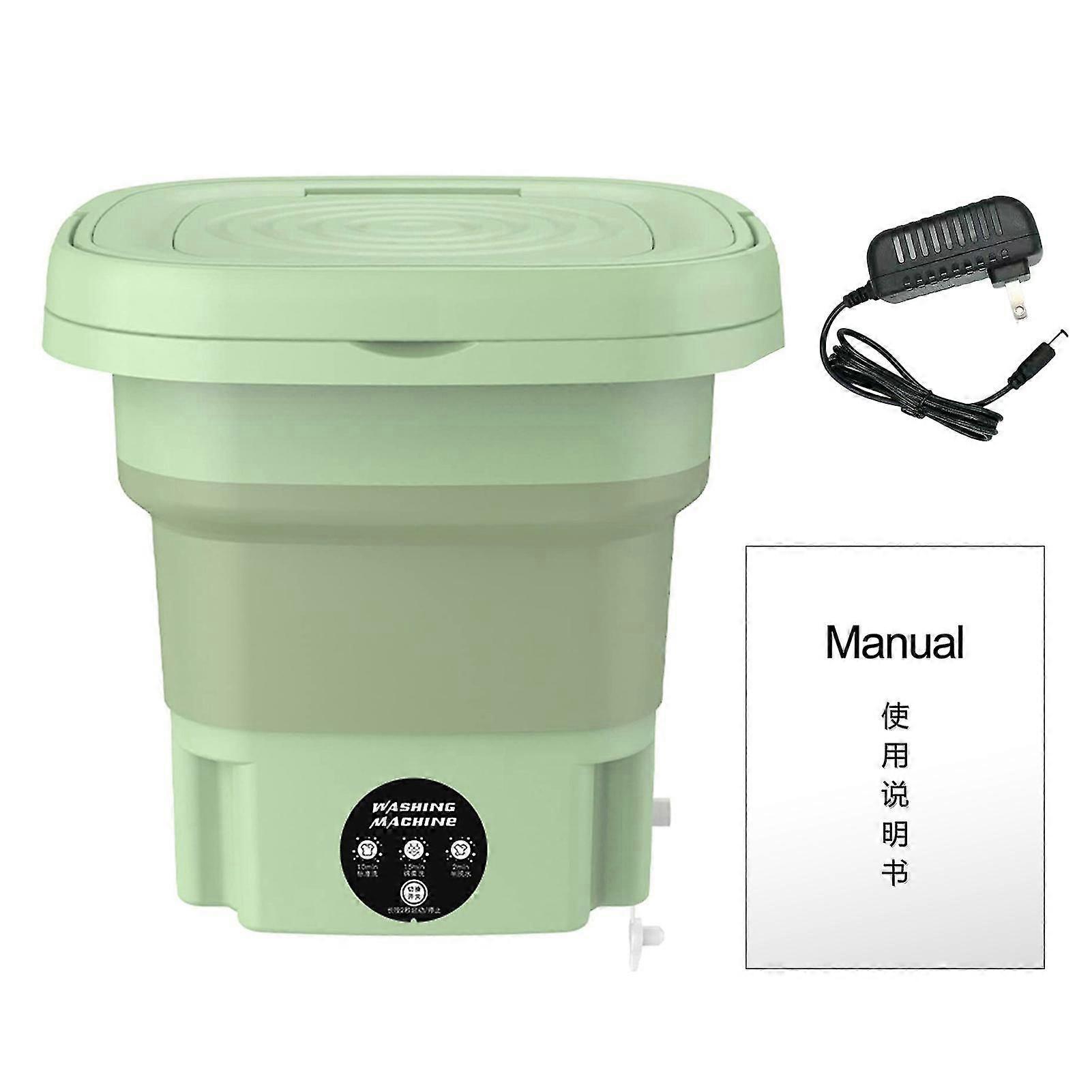 1 ensemble de machine à laver 8 L, panier de vidange à lumière bleue, lavage intelligent à la main, 3 niveaux de synchronisation, vibration, prise américaine, bac à linge pliable