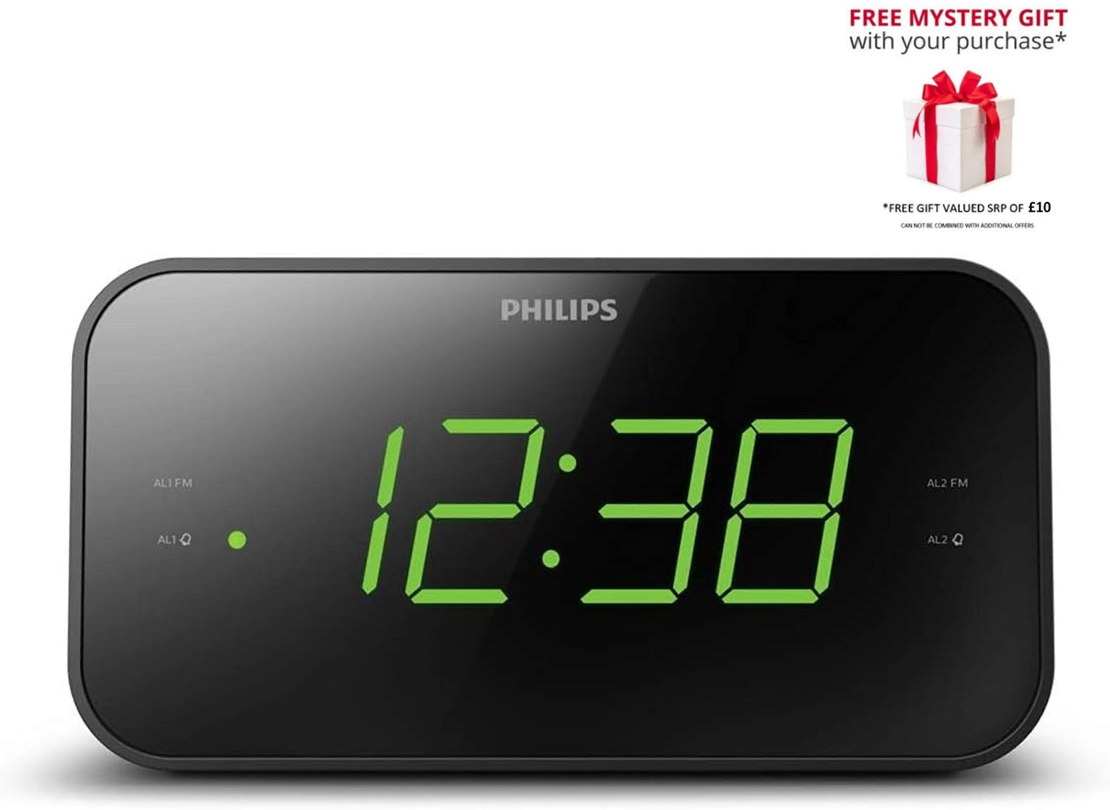 Philips tar3306 wake-up alarm clock digital portable radio