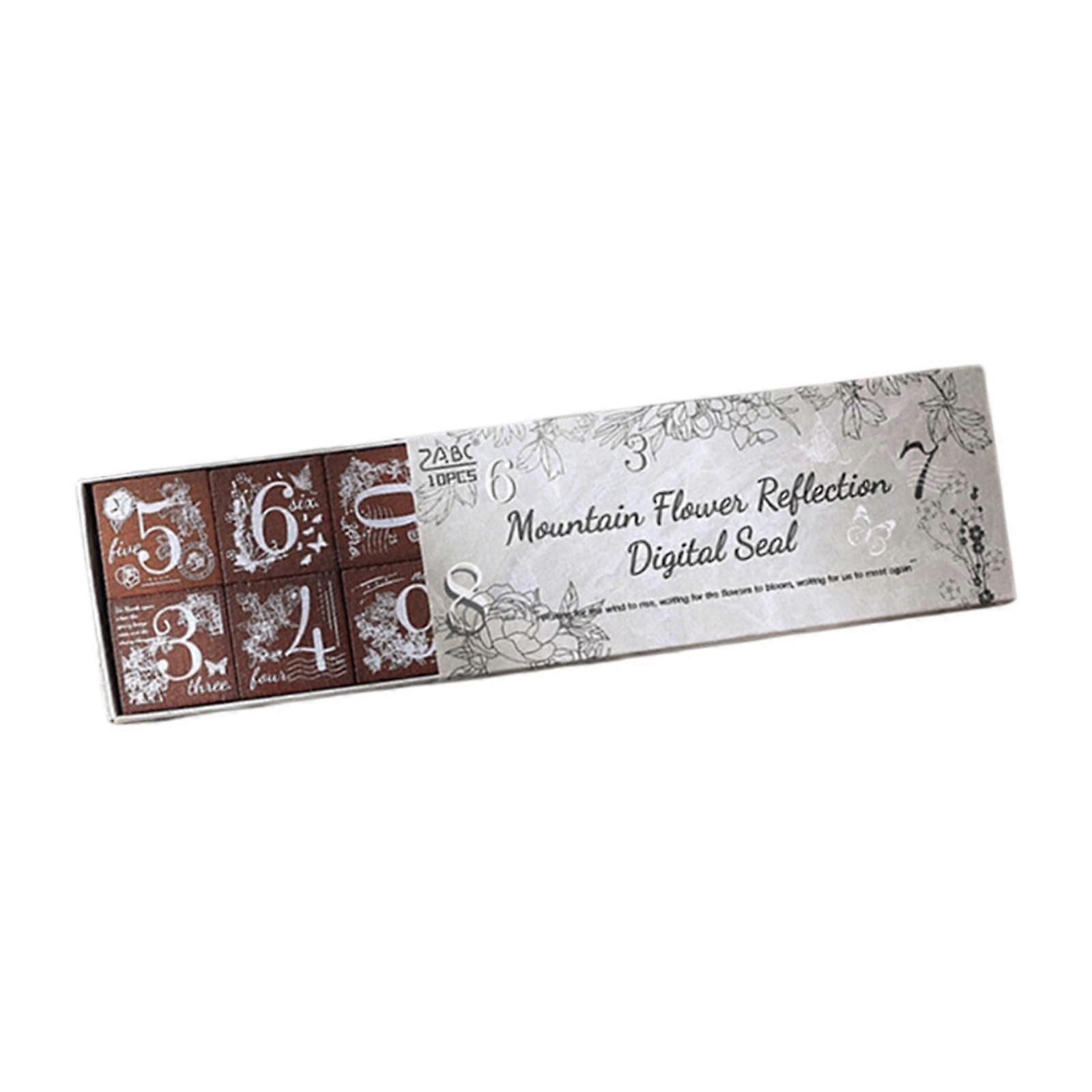 10x Number Symbol Stamps Kit Gift Number Stamps Set for Card Making Painting