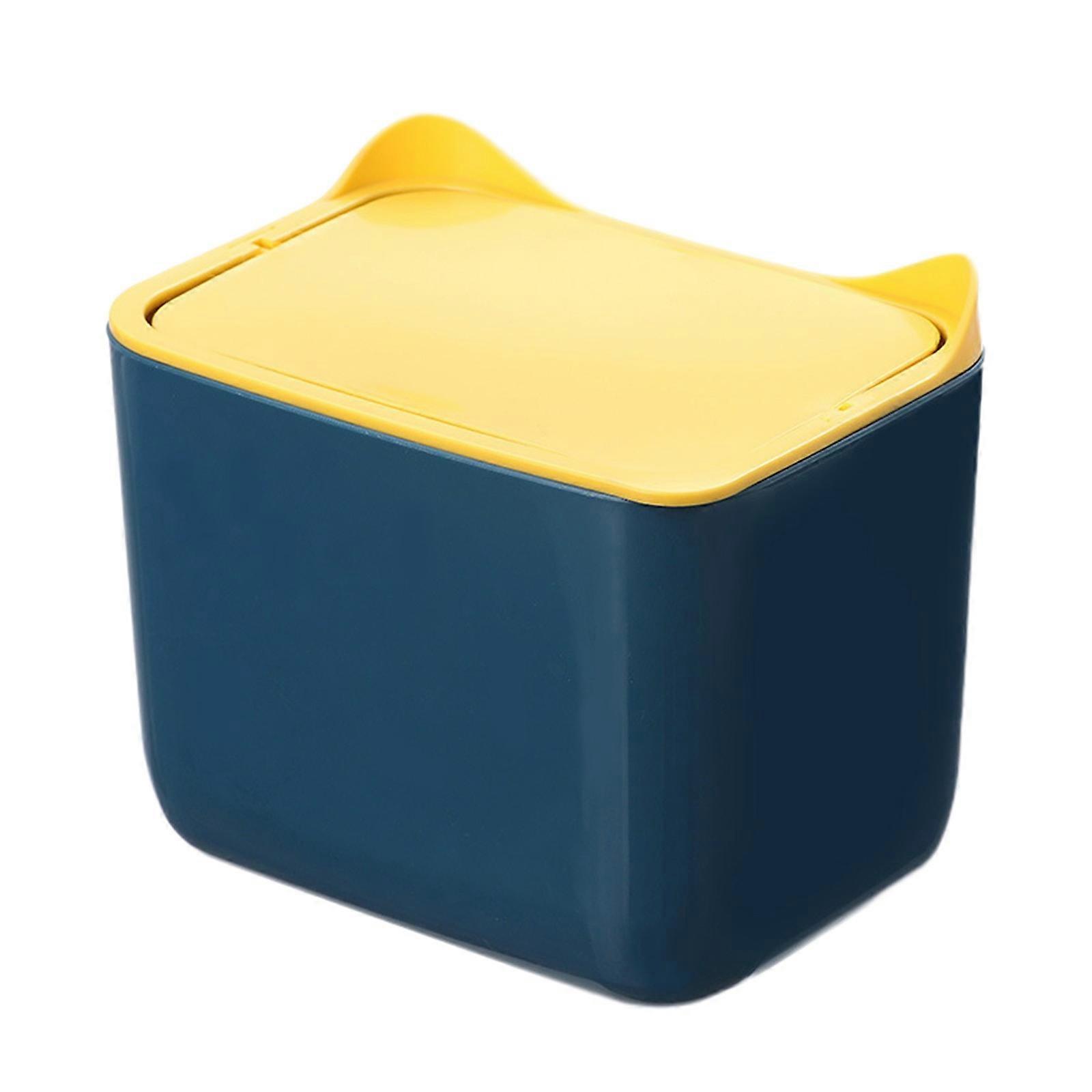 Desktop Small Trash Can High Value Cute Pressure Ring Without Lid Kitchen Table Bedroom Storage Large Non Slip Heightened Bottom