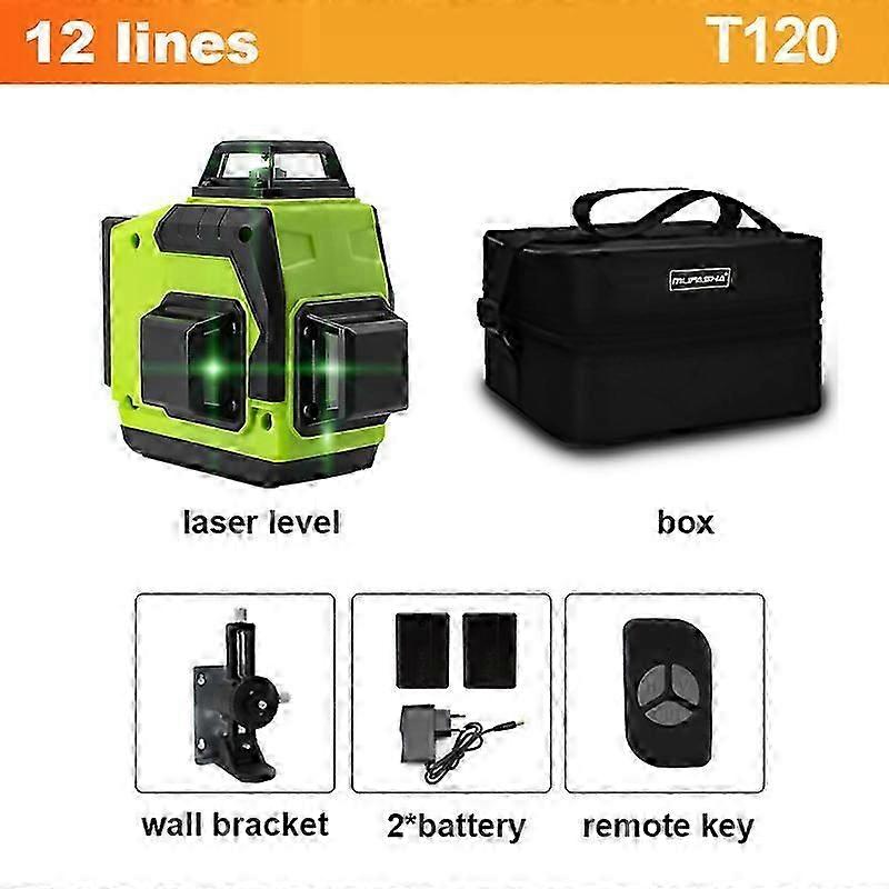 Laser Level Green 12&16 Lines Outdoor Working Can Adapted Receiver Lithium Battery 12&16 Lines
