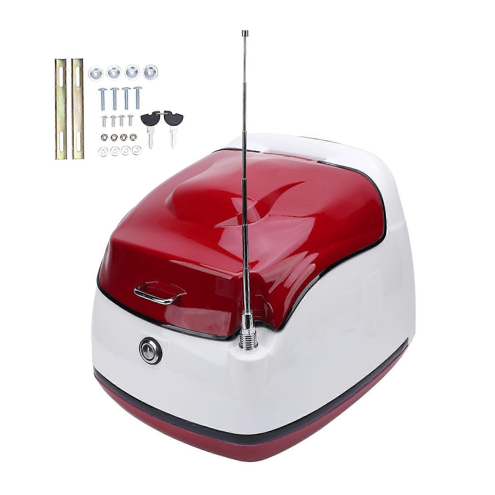 BOROCO Motorcycle Top Case Water Resistant Retro Style 38L Tail Storage Box Motorbike Rear Trunk for Electric Scooters (Deep Red)