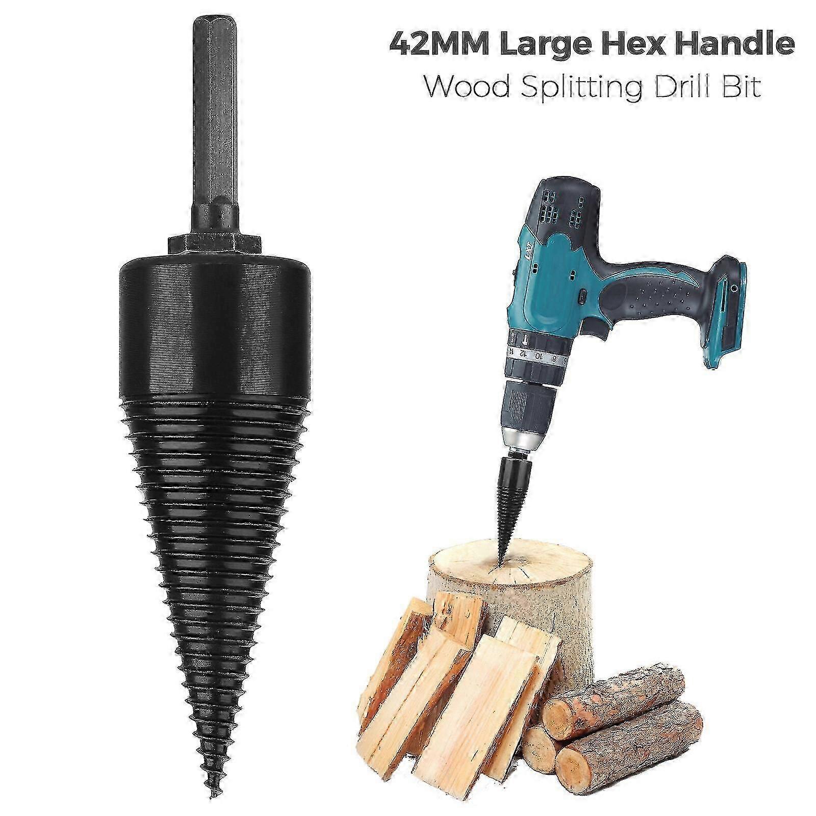 100% New, Industrial Speed Twist Drill Bit Wood Firewood Log Splitter Screw Splitting Cones Driver