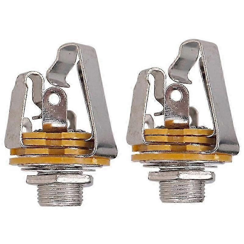2Pcs 1/4 Inch 6.35mm Stereo Input Jack Socket for Electric Guitar Pickup Output