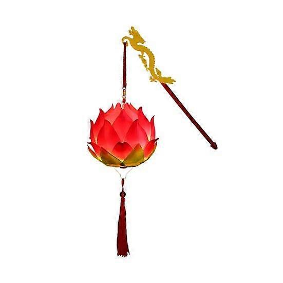 Lotus Flower Lantern DIY Kit with Carrying Pole Handheld Blossom Flower Glowing Lantern
