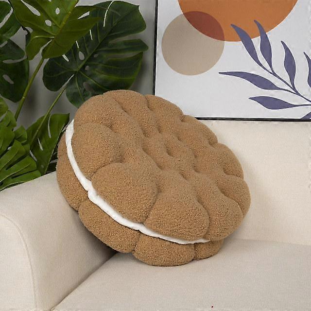 Polyester Sherpa Biscuit Shaped Cushion Lumbar Pillow For Sofa Car Chair Office Home Decor Living Room Bedroom Back Seat Cushion