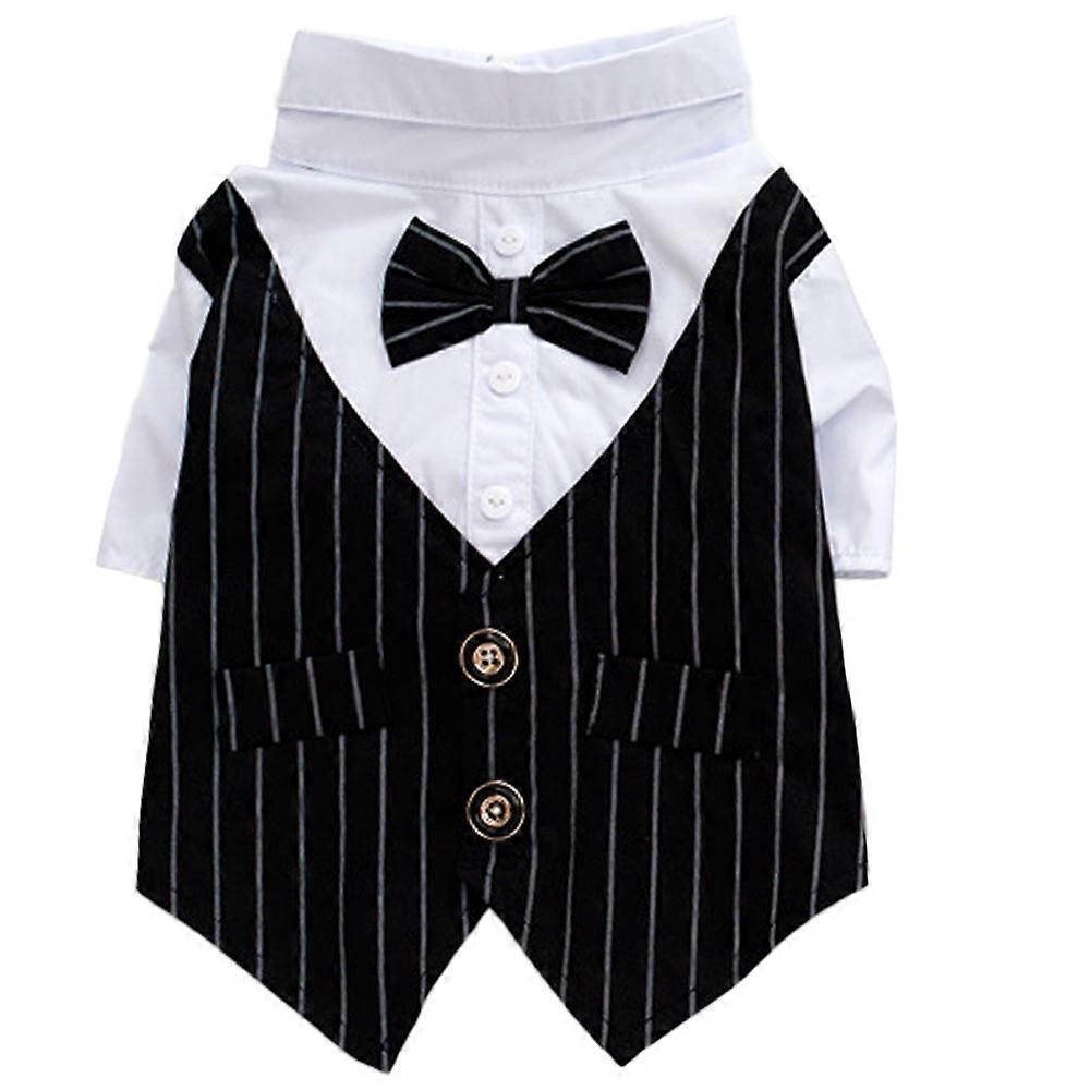Formal Dog Suit, Snap Closure for Easy Wear and Machine Washable, Puppy Formal Attire for All Seasons in Soft Polyester with Detachable Bow Tie, Dog