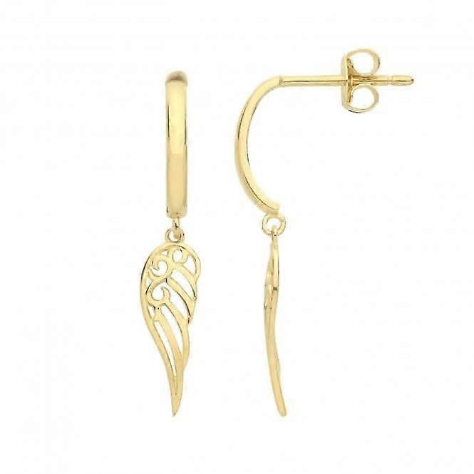 9CT Gold Angel Wings Drop Earrings ER1158