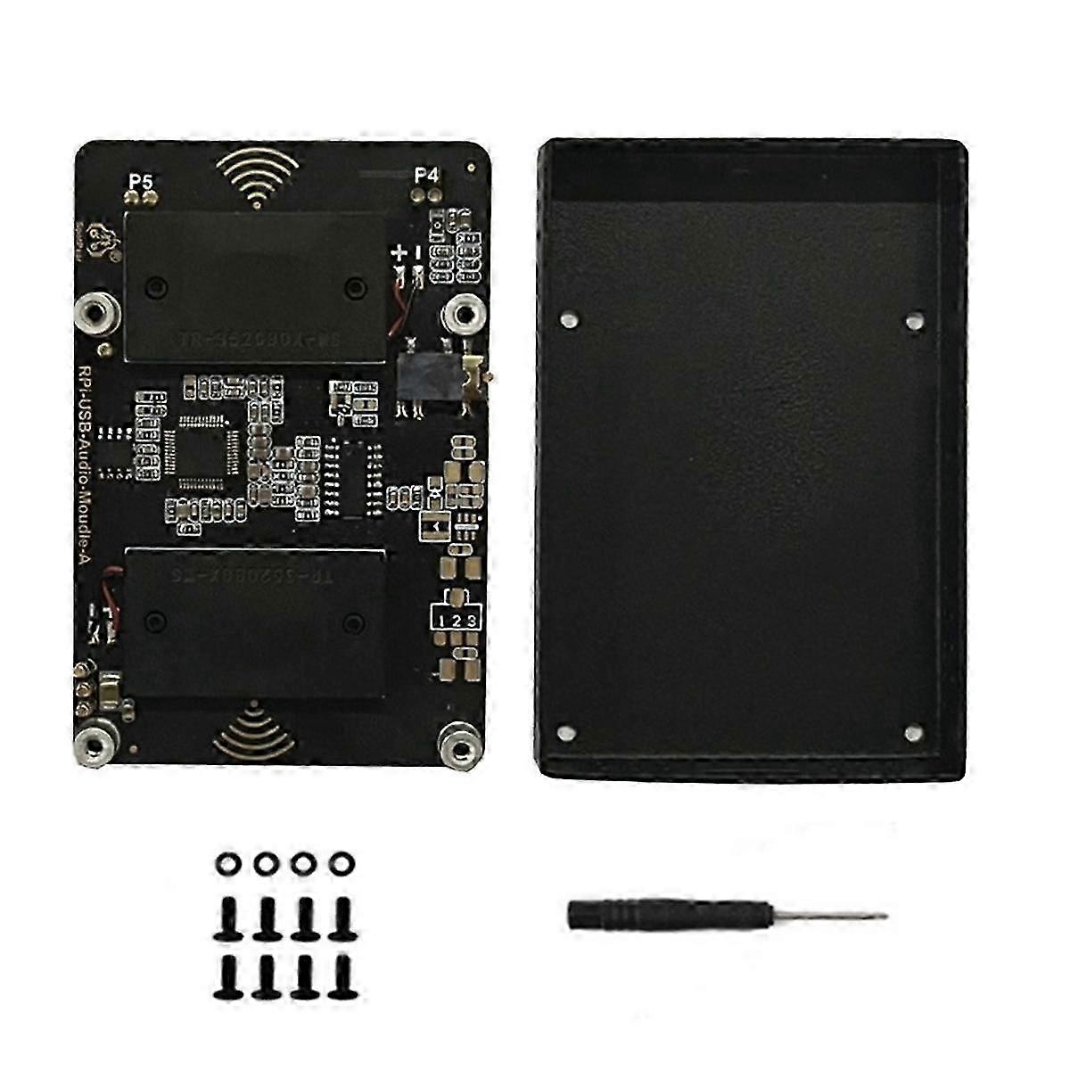 USB Audio Sound Card Module HAT with Case for 5 with Earphone Jack Buzzer Speaker for RPi 5