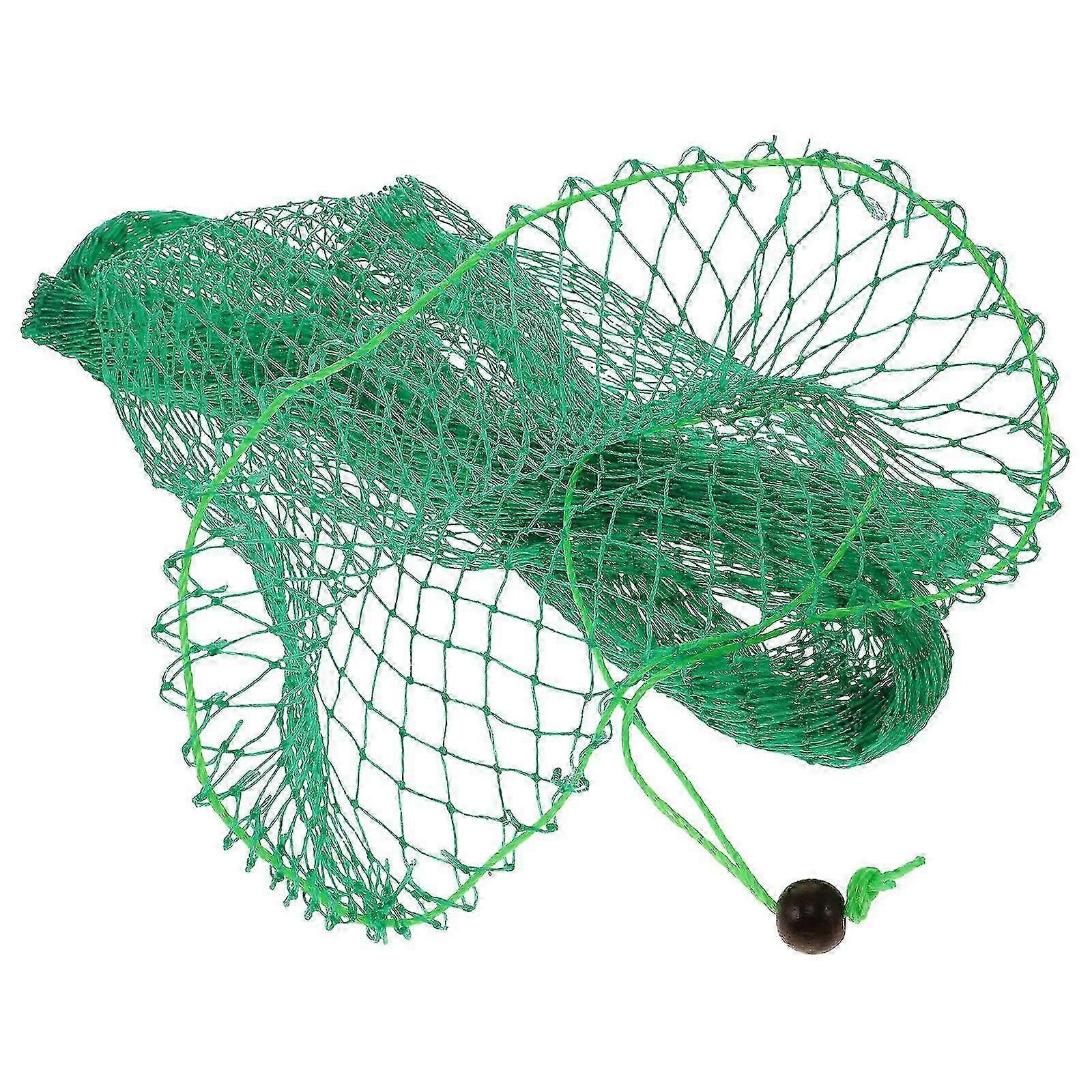 Portable Nylon Fishing Net Diving Fish Net Bag Drawstring Fish Catching Net Angling Supply