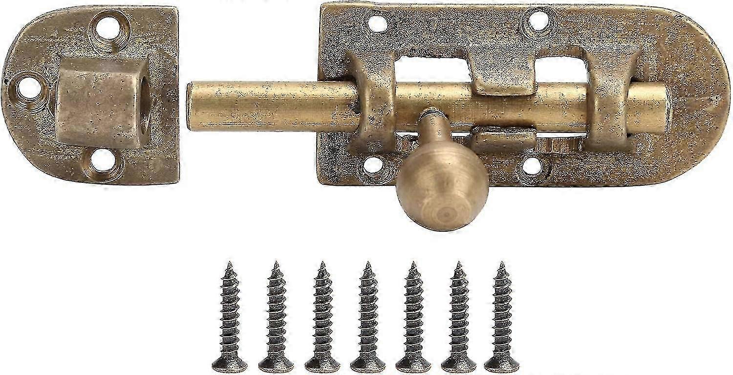 Vintage Brass Hook Latch (10x3cm) for Doors & Windows Sliding Padlock Hardware Accessory