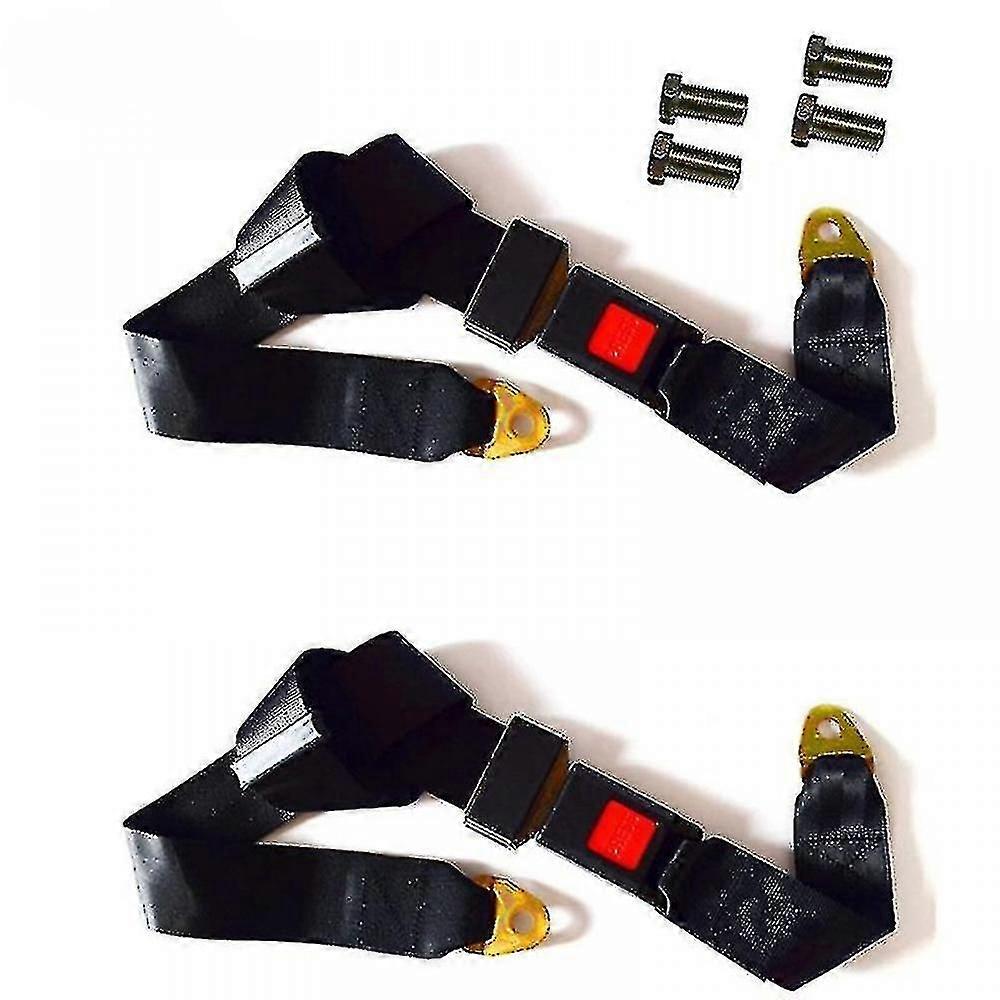 Perfect 2 Pack Universal Seat Belt with Adjustable Lap Belt - 2 Point Safety Belt with Adjustable Seat Belt Kit Single Double Seat Belt with Universal