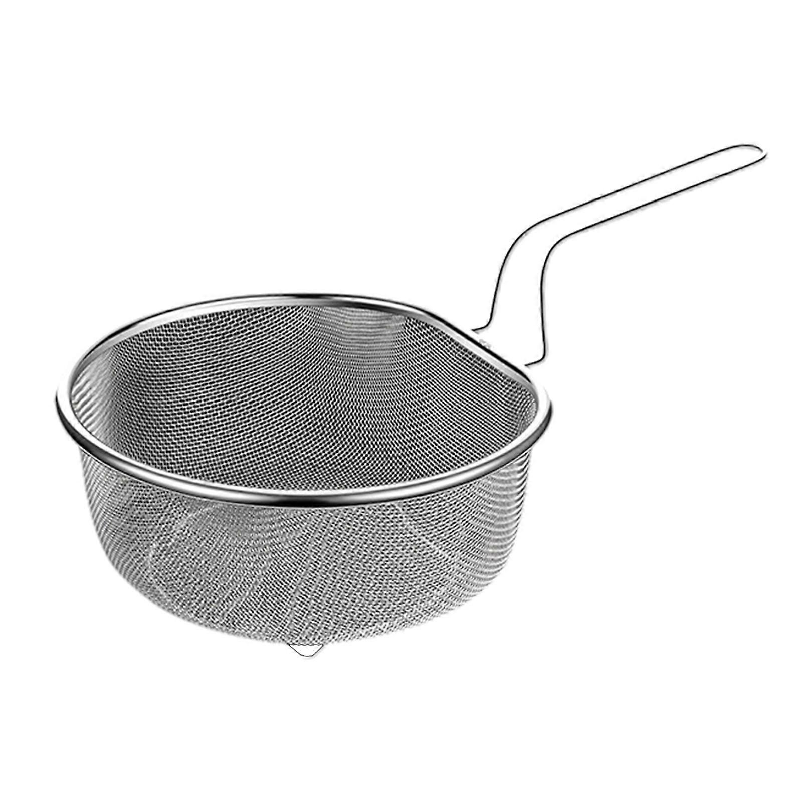Multifuntional 304Stainless Steel Colander Frying Basket High Efficiency for Efficient Straining and Draining in Kitchen