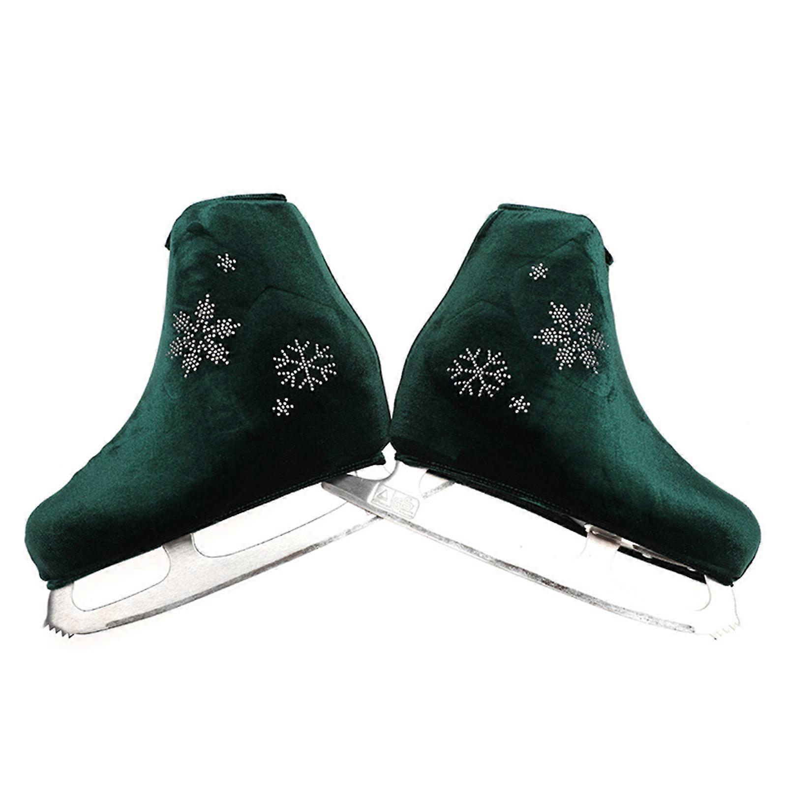 Figure Skating Shoe Covers Skate Shoes Protector Ice Skate Boot Cover Skating Boot Cover for Men and Women Child  dark green M