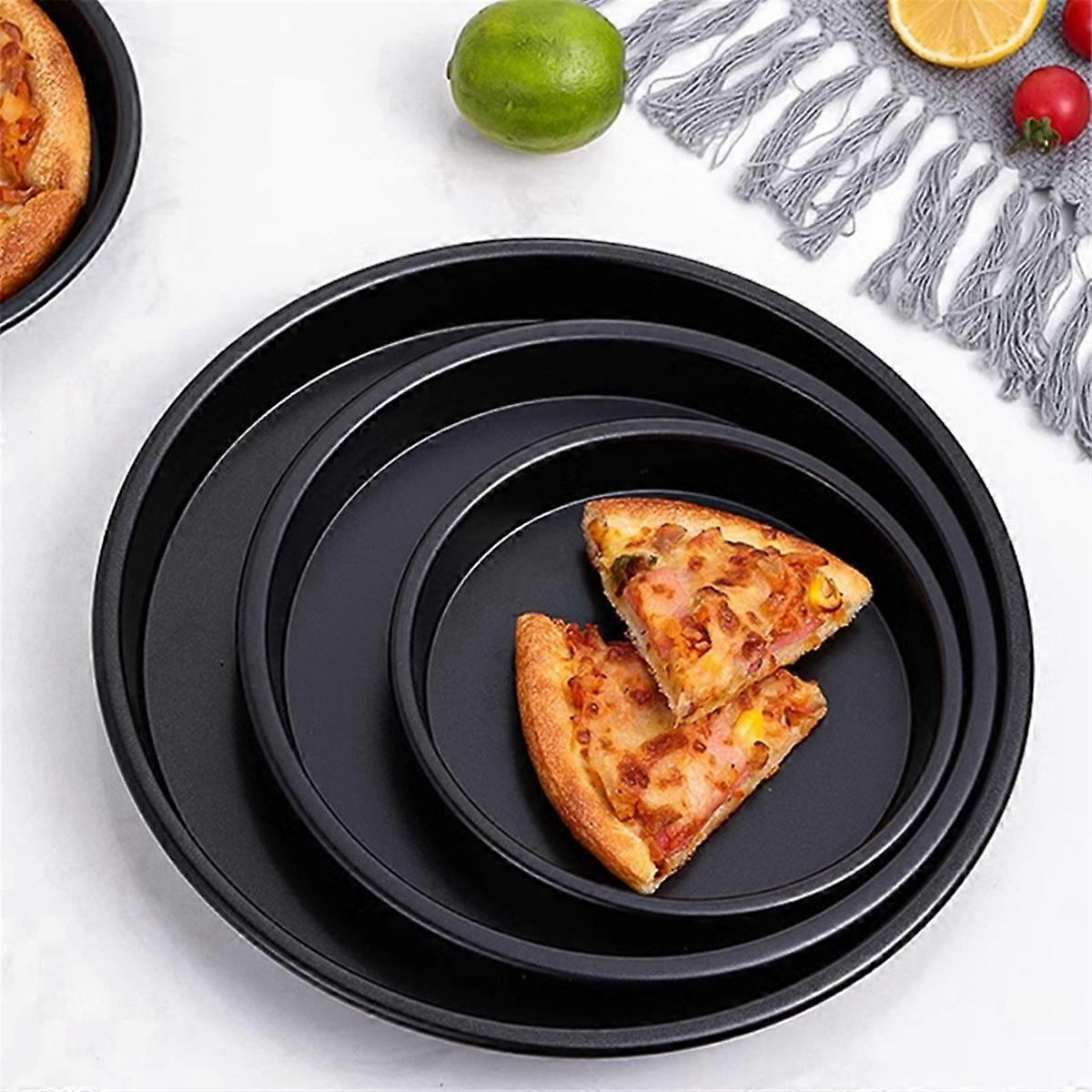 Runde Pizzaform Platte Pizza Pan Backform Tablett 8In Schwarz
