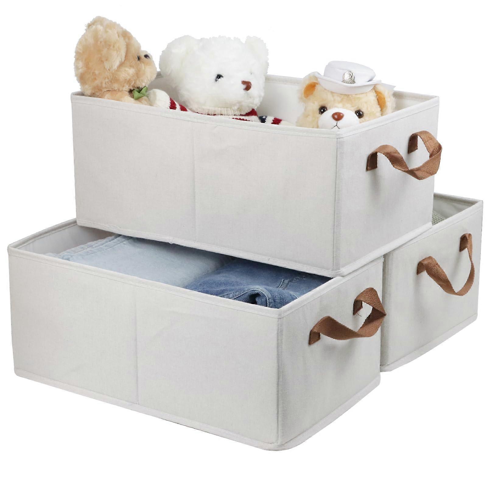 3 Pack Foldable Storage B for Organizing Clothing and Sheets Large Size