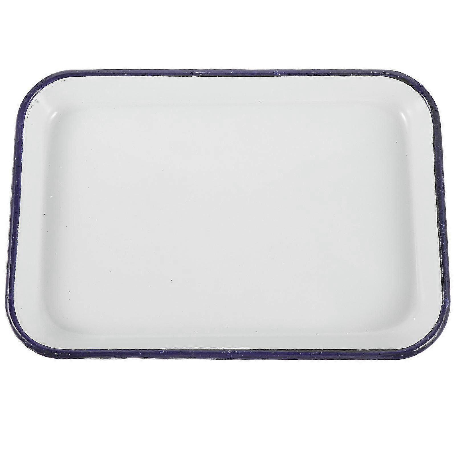 Household Enamel Baking Dish Rectangular Roasting Tin Multi-functional Baking Pan for Kitchen Use