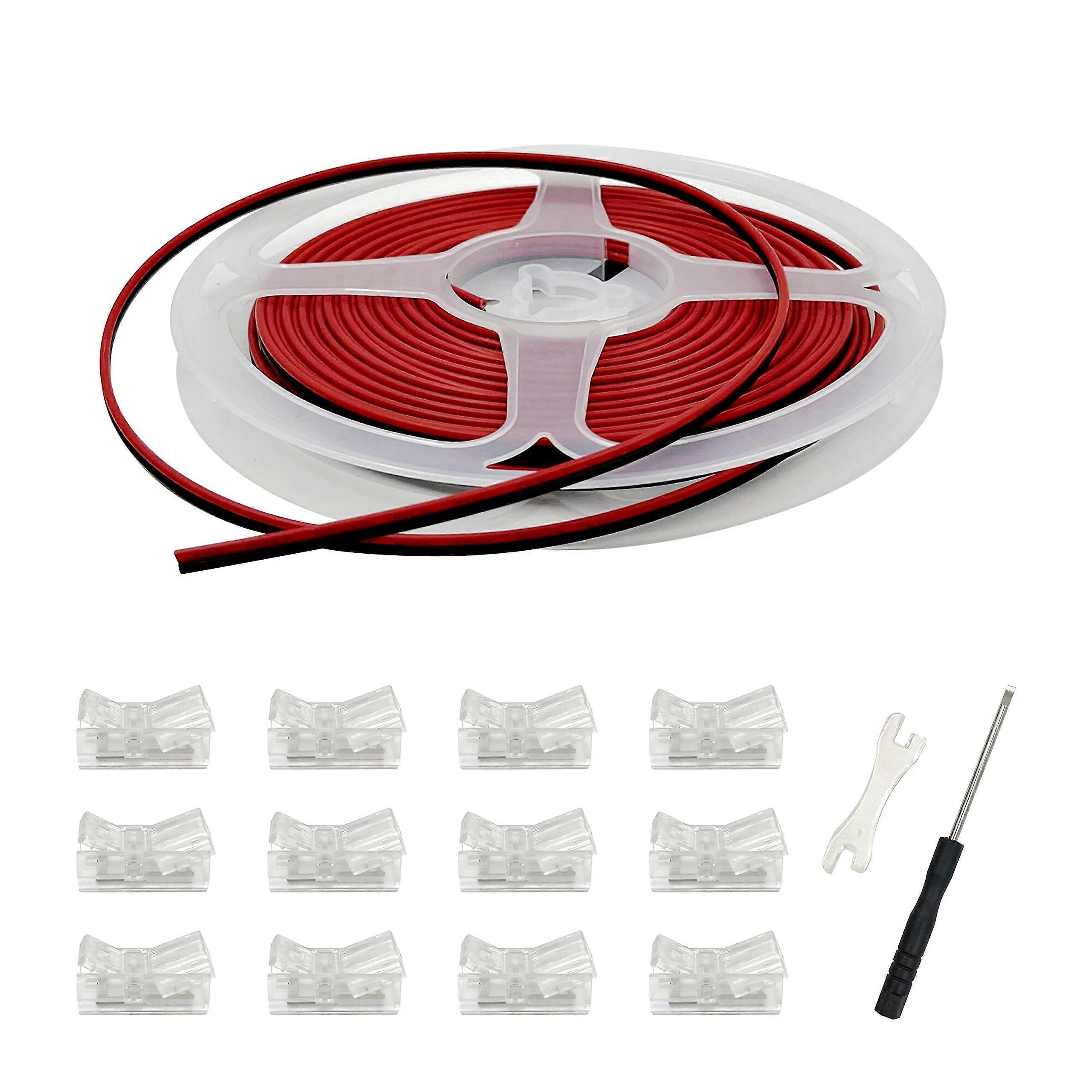 Hamrvl 12 Package 8mm Coach Led Light Light connectors 2 pin, LED strip wire