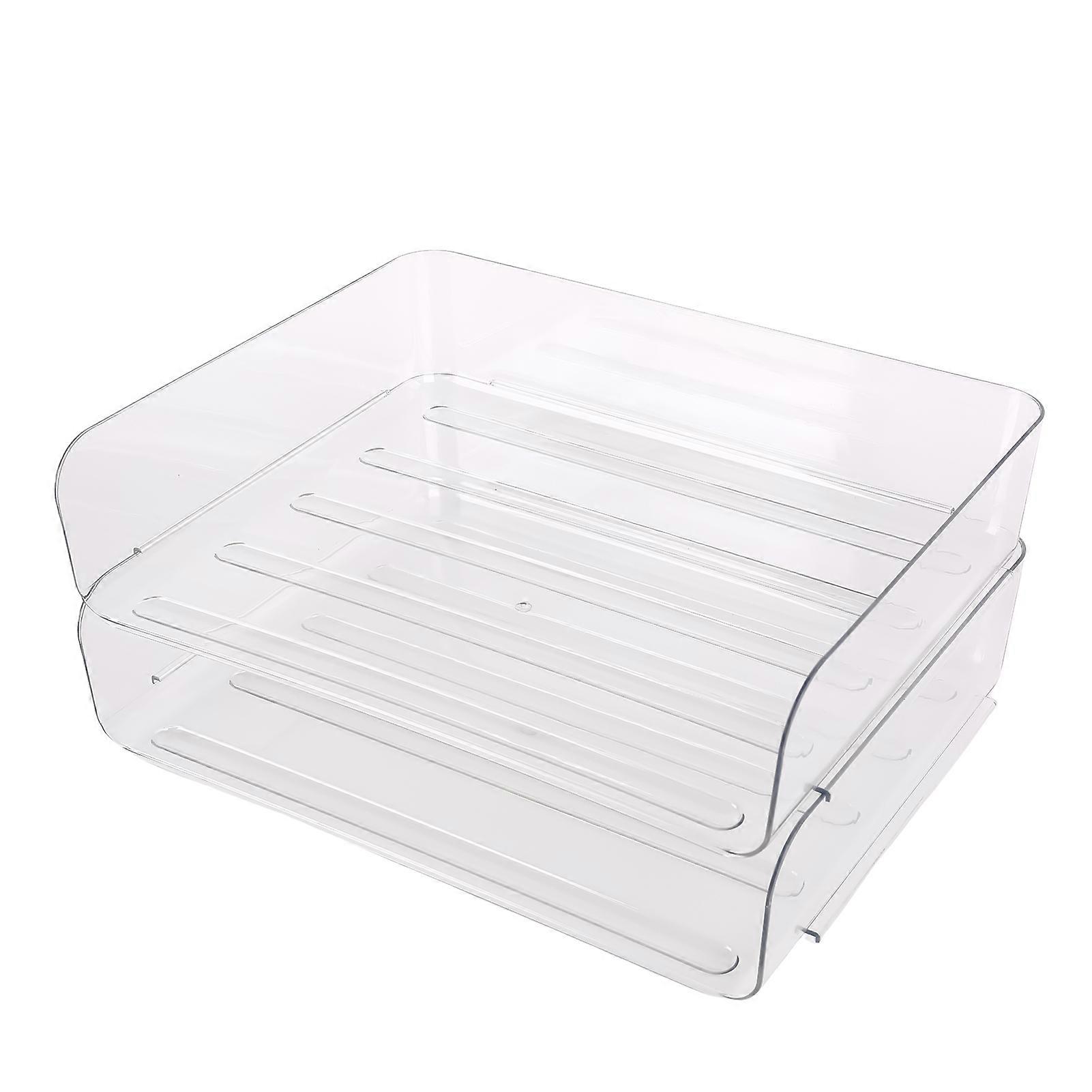 Clear Stackable Document Organizer 2 Layer Anti-Skid Storage Rack Suitable For School Home Office