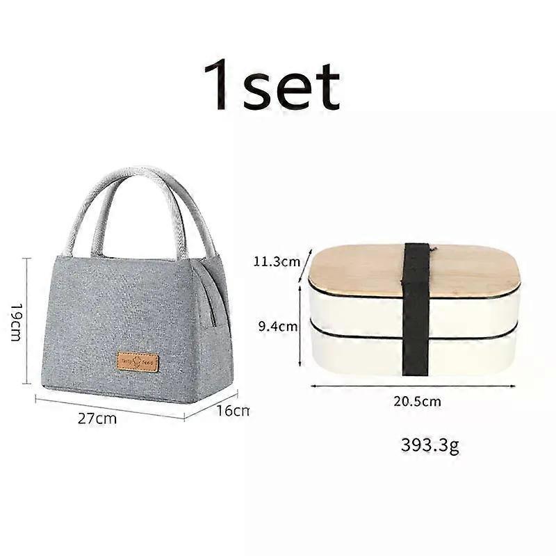 Unbrand 1PC Wheat Straw Wooden Cover Lunch Box High Beauty Microwave Japanese Double Layer Bento Box