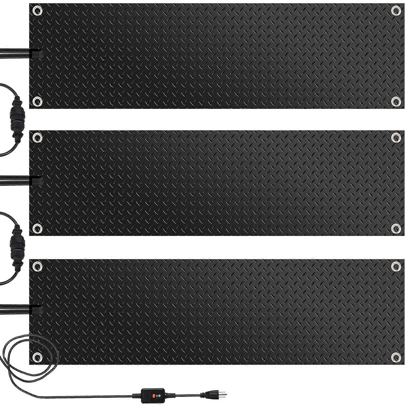 3 Pcs Snow Melting Mats, 10 x 35 Inch Heated Mats with Power Cord for Walkways