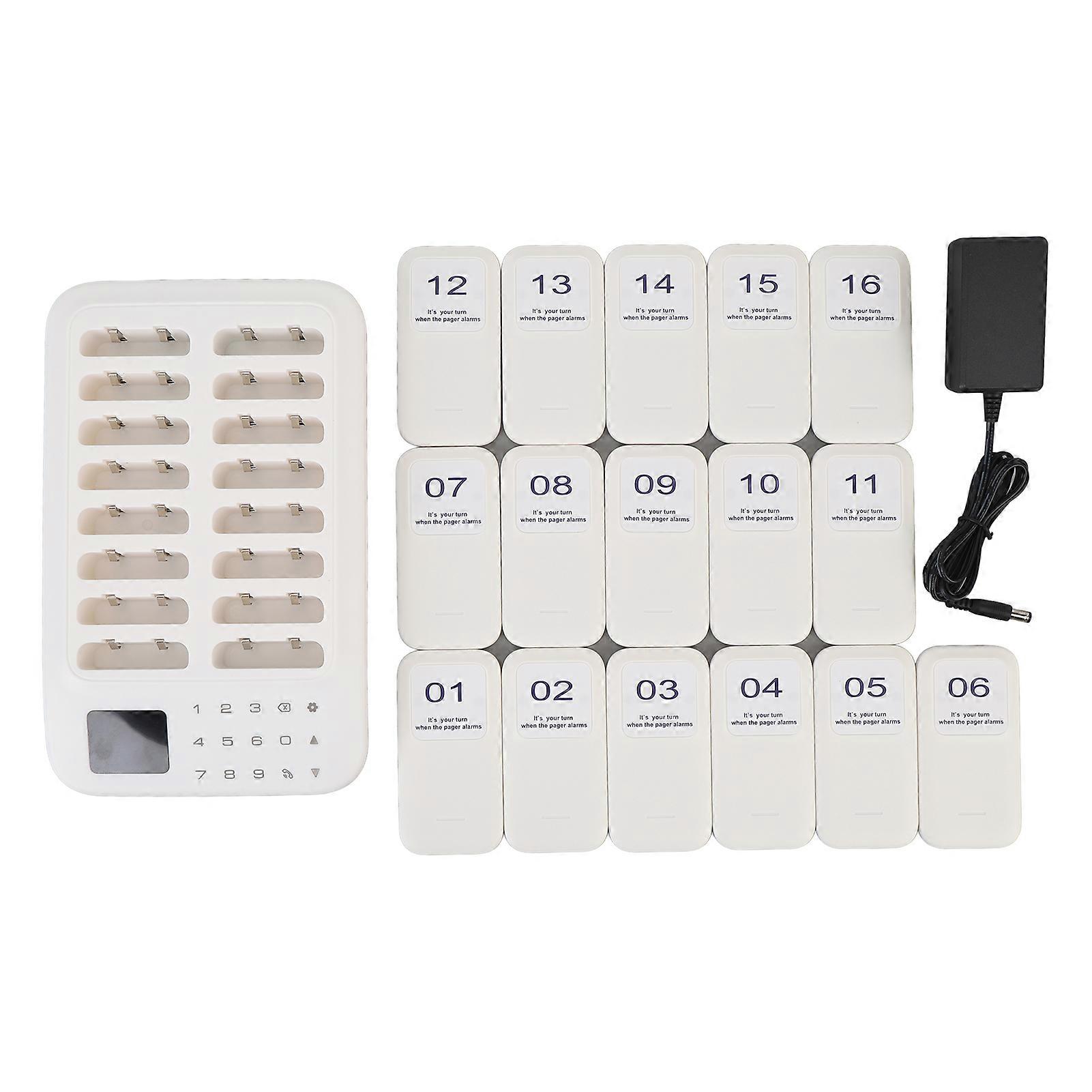 Restaurant Pager Wireless Calling System 16 1640ft Range 1 to 999s Setting Time Guest Customer Queue Pagers with Buzzer Vibration Flash