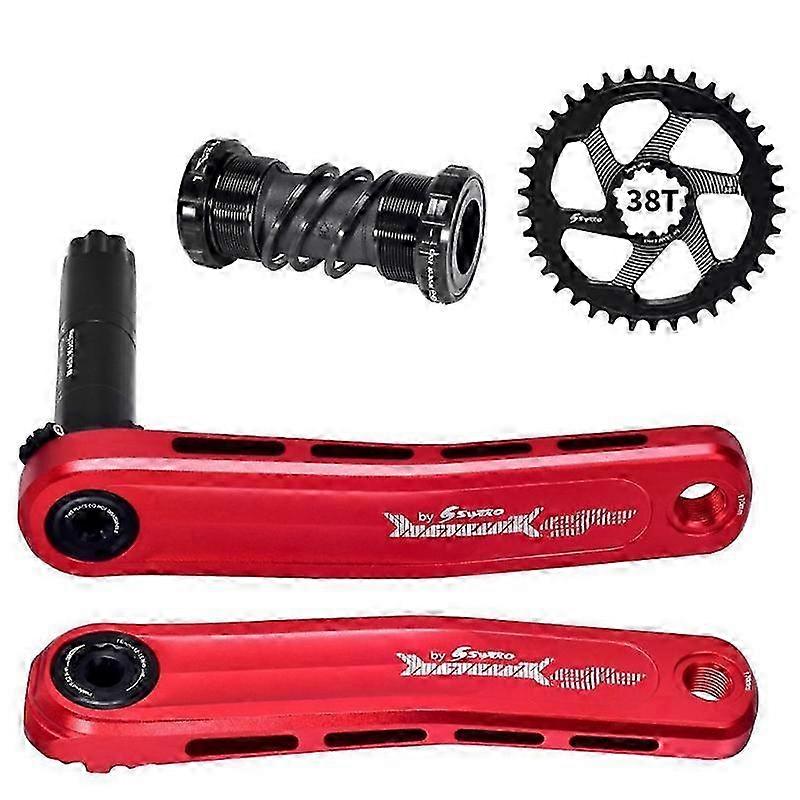 38T Red Bicycle Crankset Mtb Crank 170mm Crank Arms Bicycle Chainring