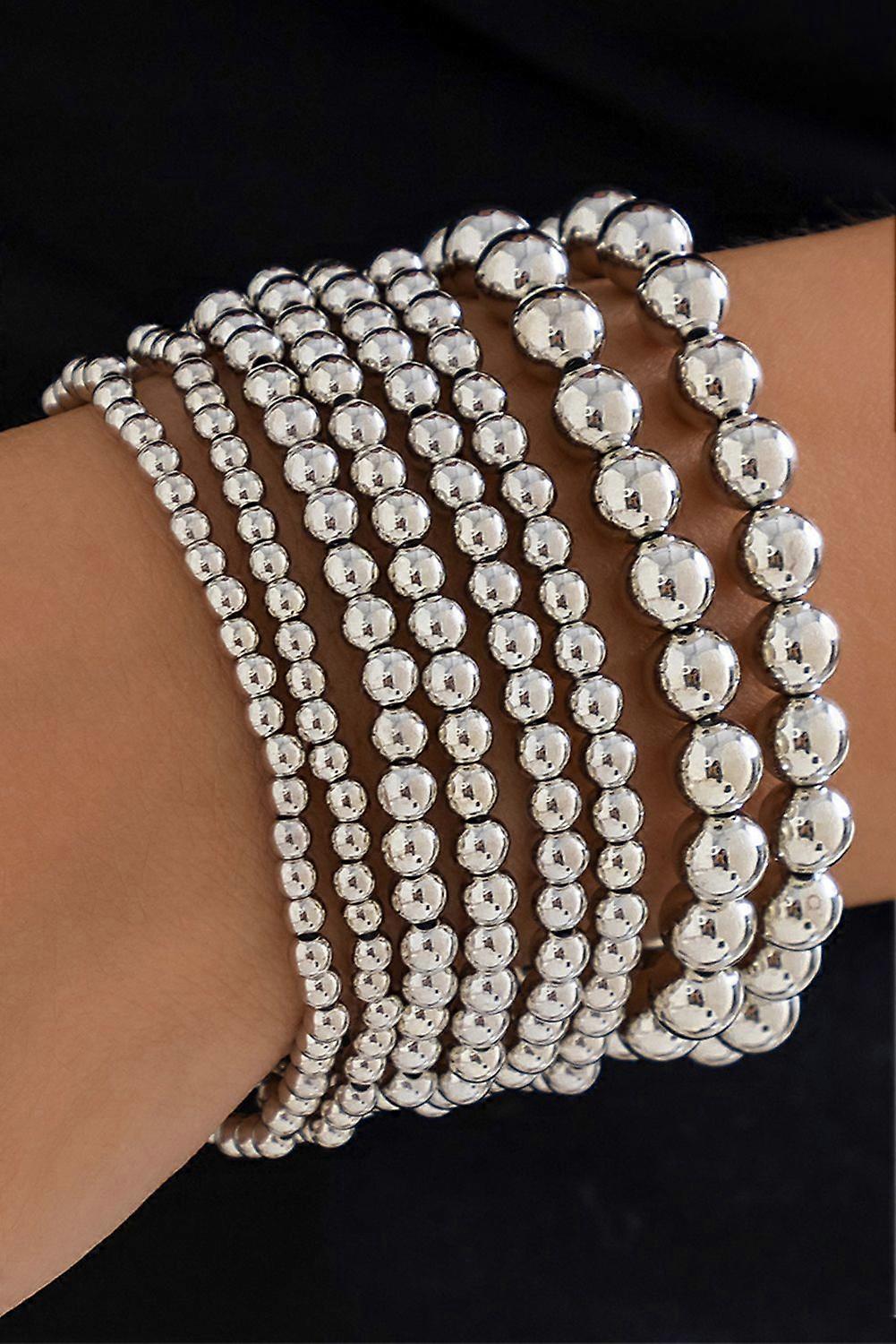 Women's White Multi Layered Beaded Bracelet
