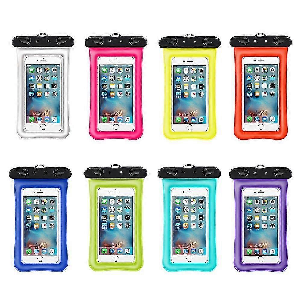 8 Pieces Waterproof Phone Pouch Transparent Waterproof Mobile Phone Case with Lanyard Universal PVC Phone