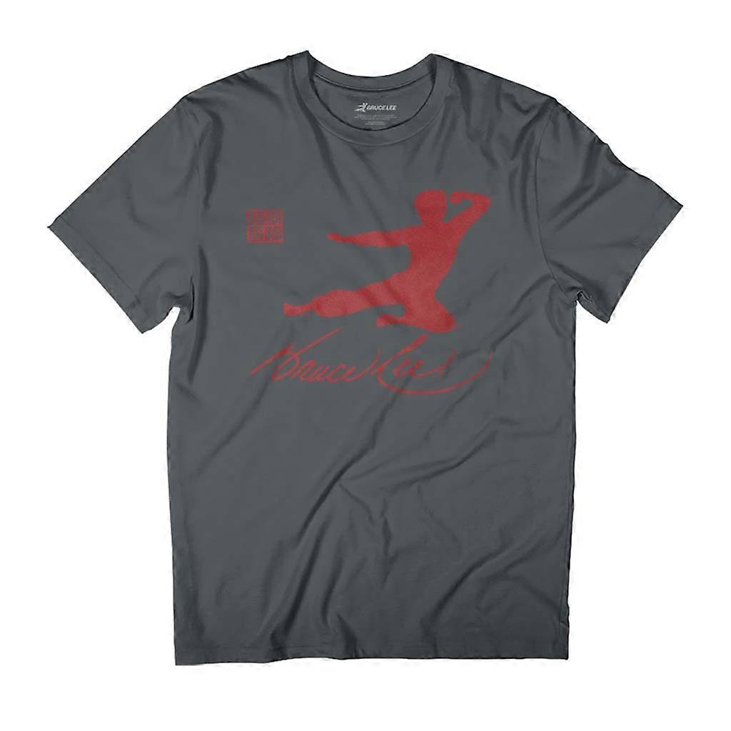 Bruce Lee Kung Fu Kick Red Print Men's T-Shirt