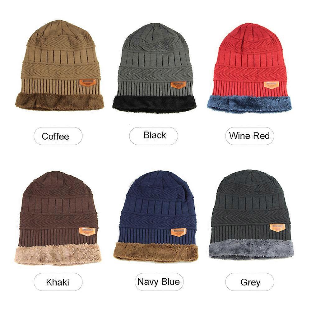 Men Winter Warm Knitting Hat Soft Warm Knitted Cap