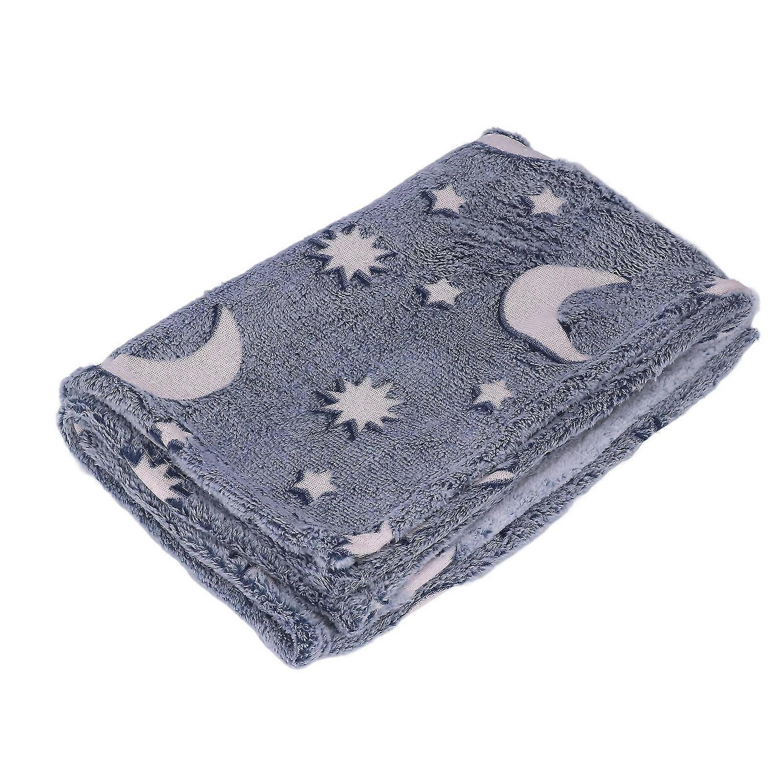 Glowing Blanket Bedroom Air Conditioning Blanket 1.52x1M Luminous Blanket Double Sided Polyester for KidsDusty Blue