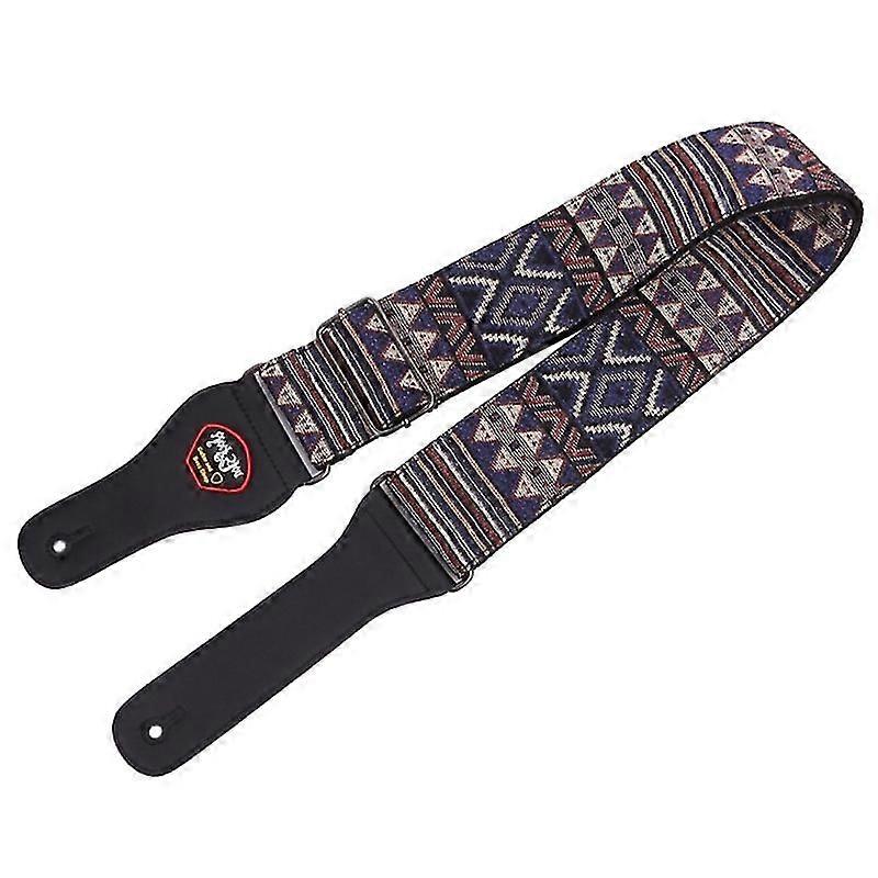 Vintage broderad gitarrrem för bas, elgitarr och akustisk gitarr, justerbar