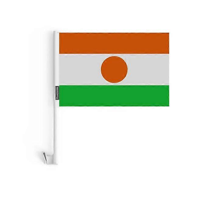 Niger Car Flag – 14 x 21 cm – Polyester Fabric – Window Mount – 10 pieces