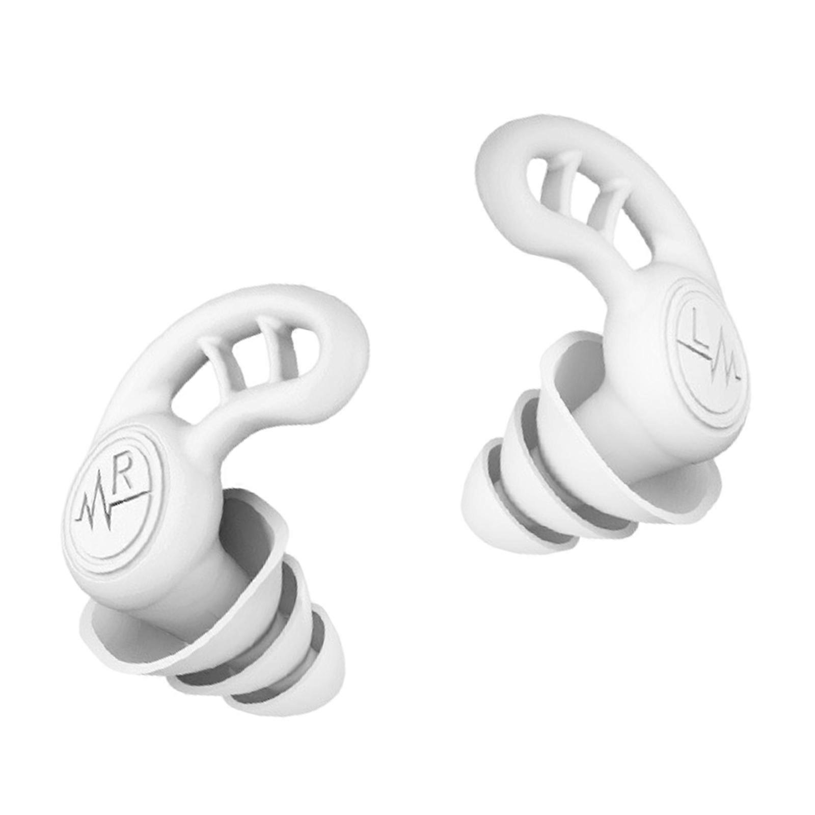 Comfortable Ergonomic Silicone Earplugs Effective Noise Isolation Suitable for Work Study and Rest Swimming Surfing 2pcs White
