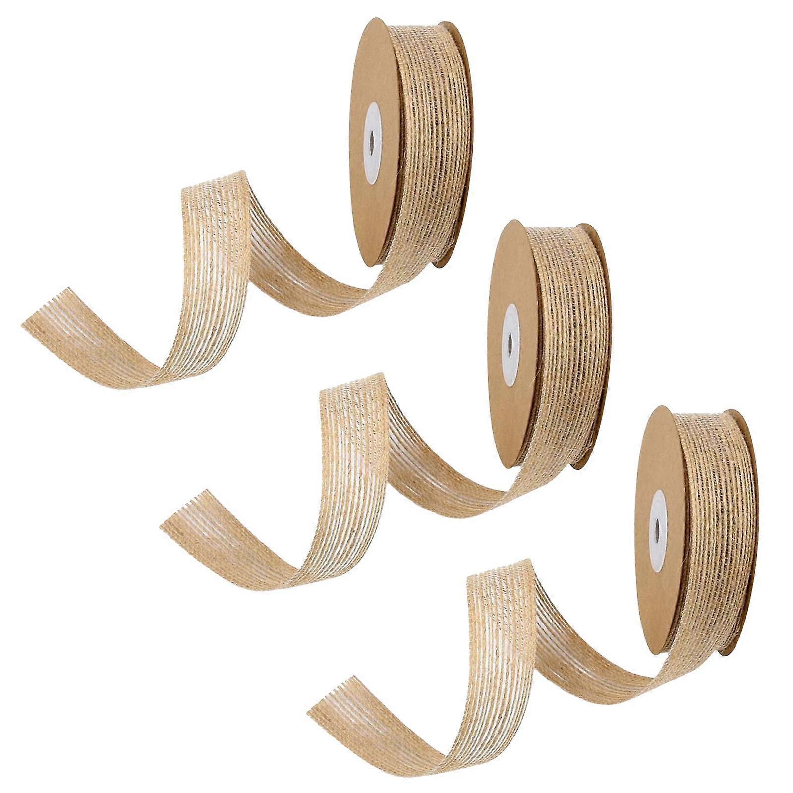 3x Natural Rope Tape Line Trimming Tape Roll Burlap Line Tape Roll