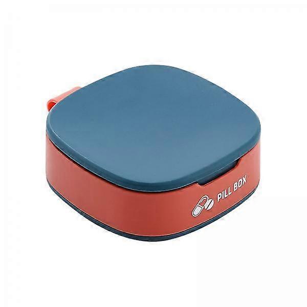 2xPortable Pill Box Sunshine Resistant Clean Small for Storage Red Blue