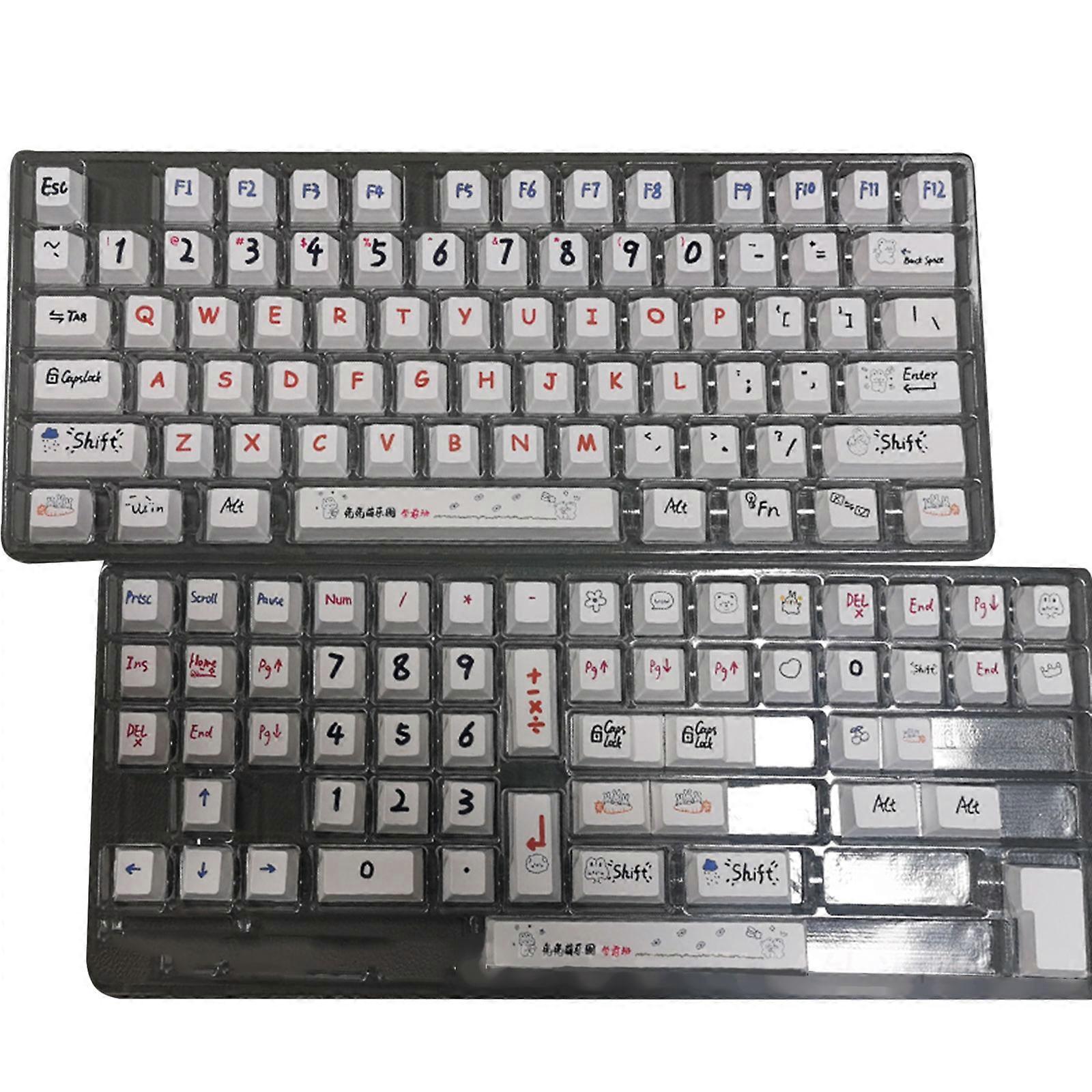 131 Keys Large Characters Keycaps Thick PBT DyeSublimation Lightproof CherryProfile KeyCap Set For Mechanical Keyboard