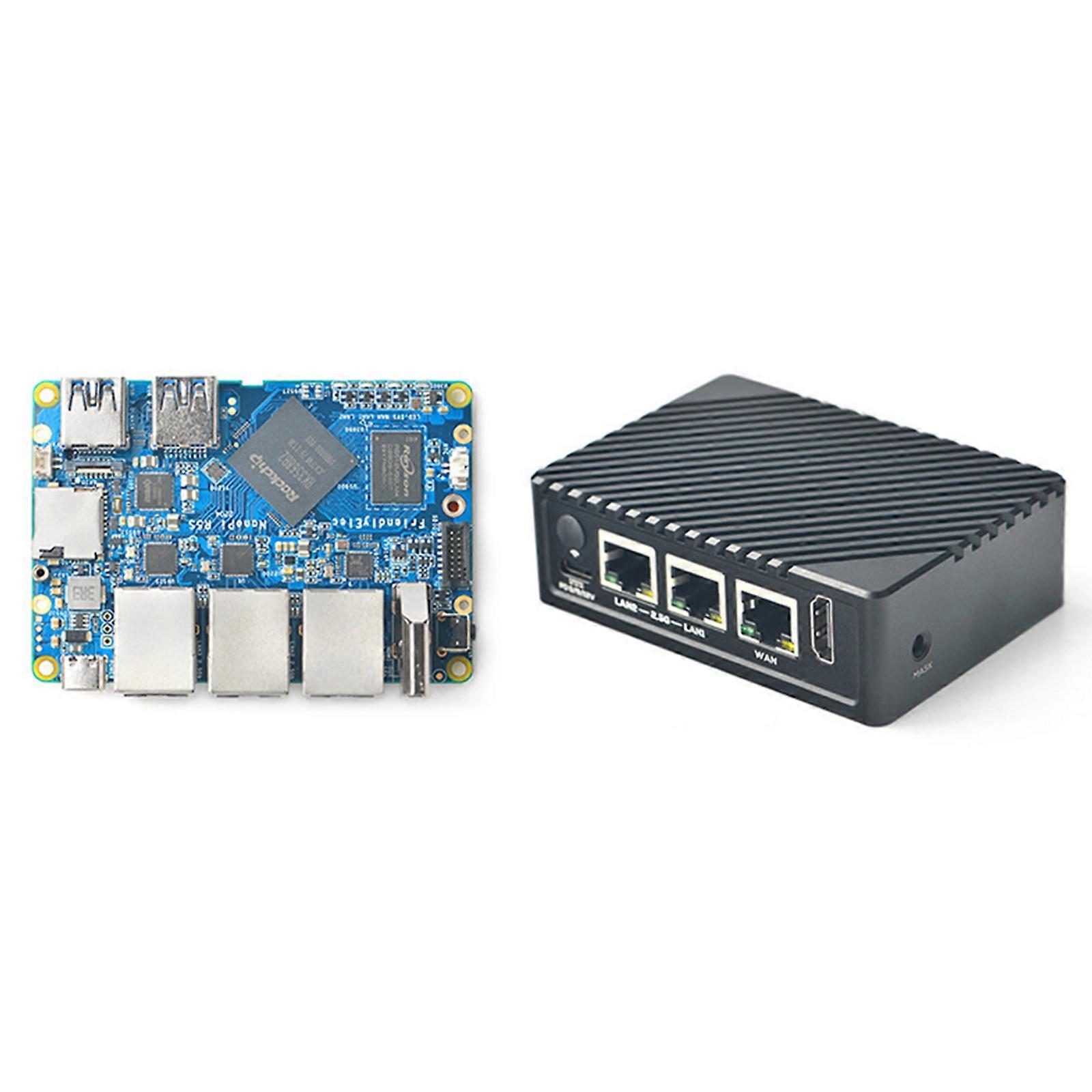 NanoPi R5S Mini Development Board Dual 2.5G Gigabit Network- Alloy Enclosure Open Source RK3568 Mini Router