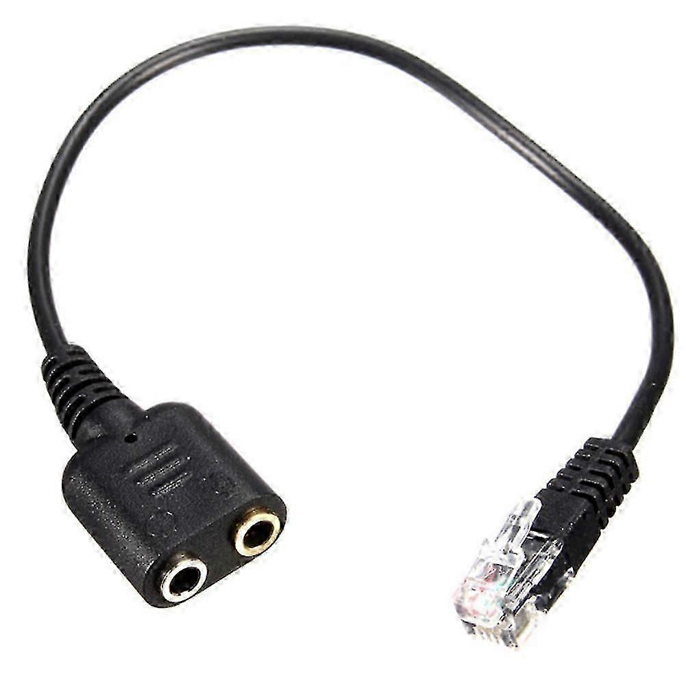3.5mm to RJ9 Jack Adapter PC Headset Audio Cable Converter Telephone Using
