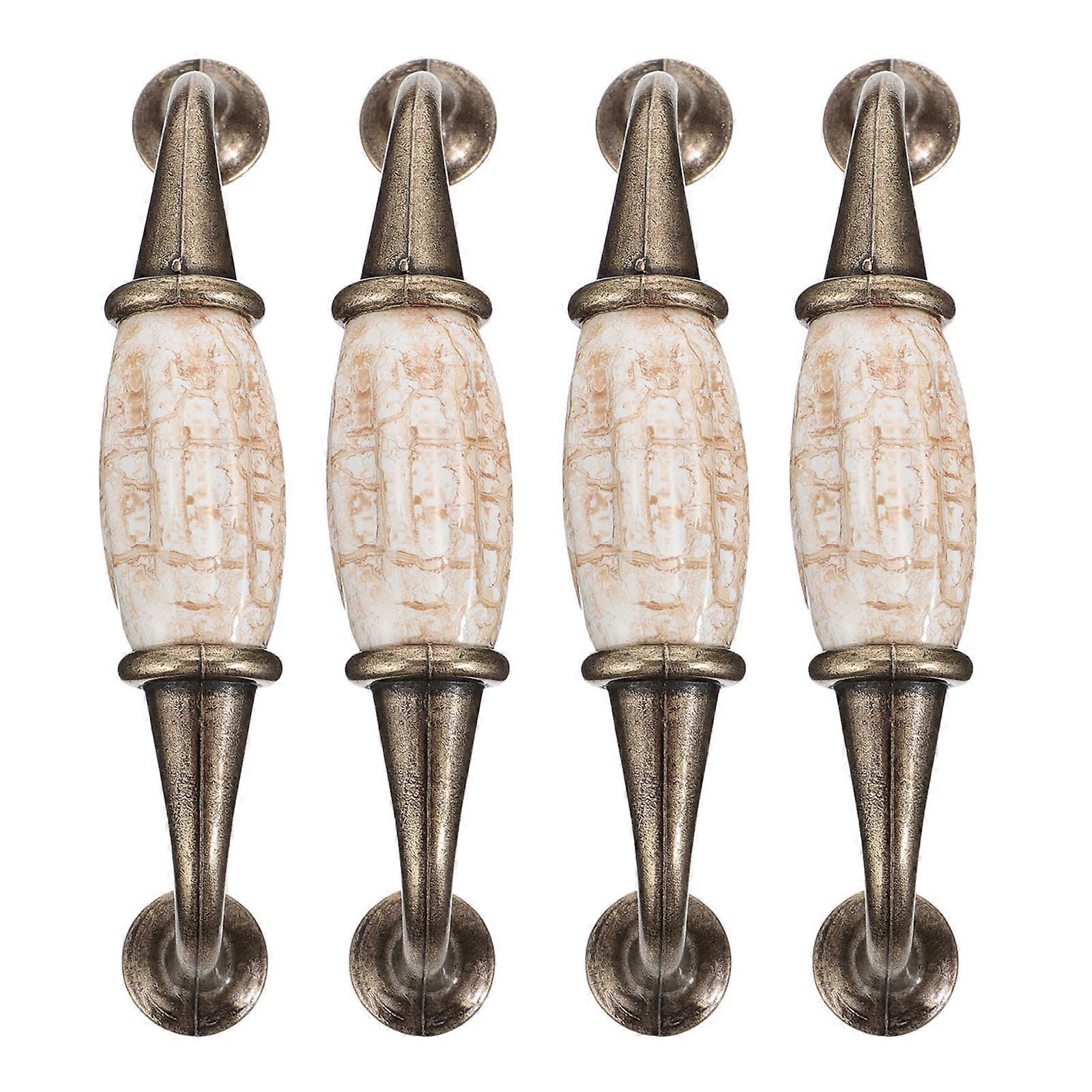 4pcs Marble Print Cabinet Knobs, Elegant European Style Wardrobe Pull Handles for Furniture, Durable Smooth Finish Home Decor