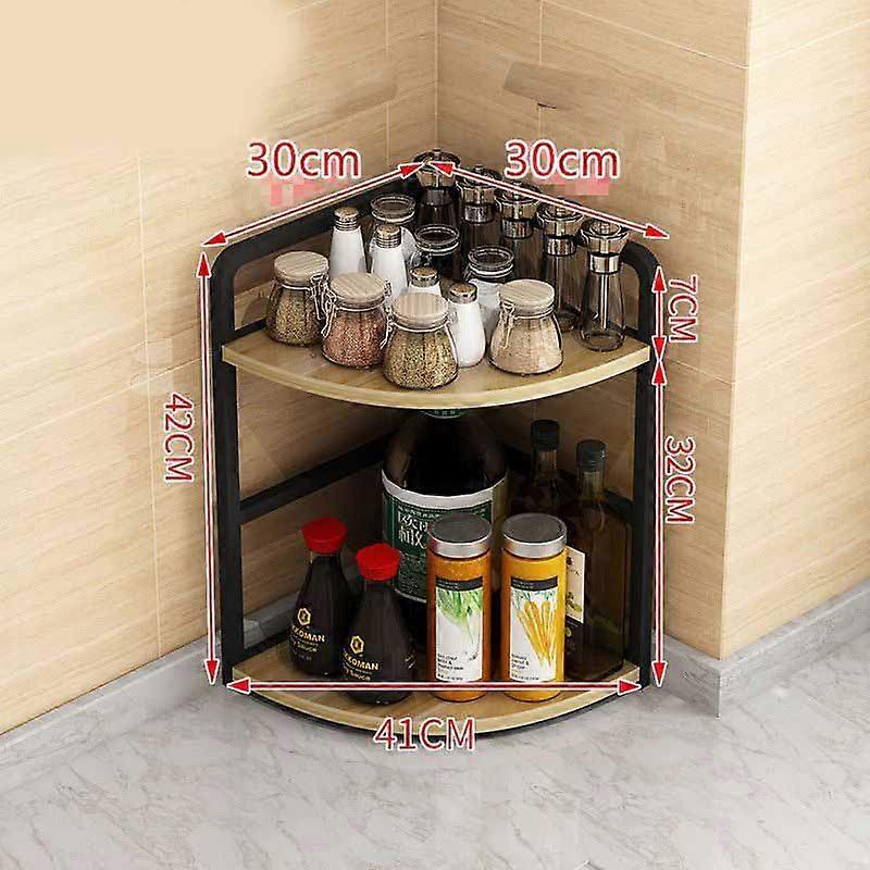 Kitchen Corner Shelving Tripod Rack Seasoning Rack Mesa Corner Storage Rack Without Punching Storage Shelf