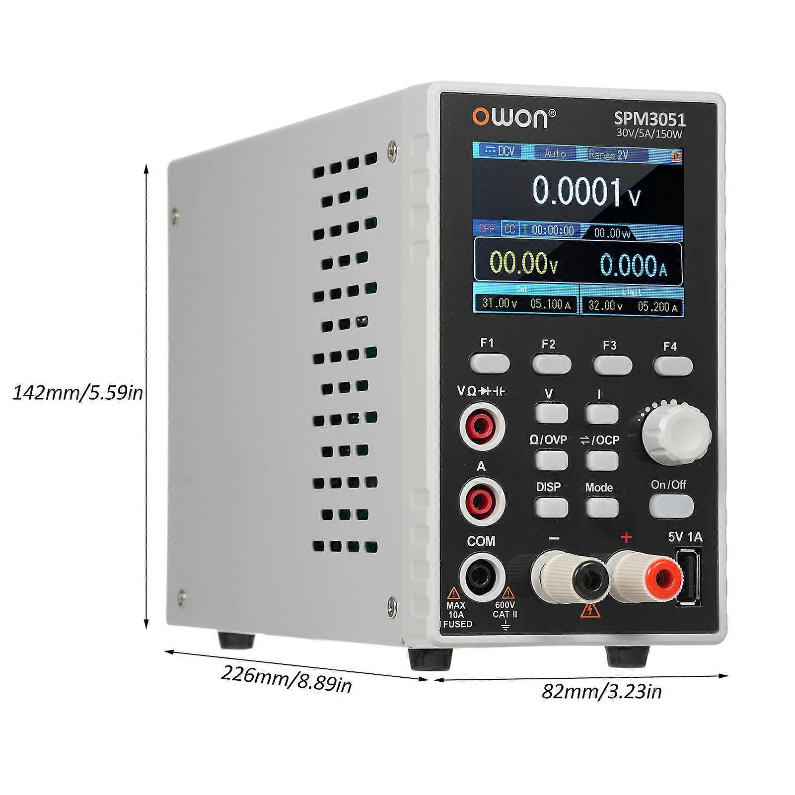 OWON SPM3051 Programmable Lab Power Supply (0-30V 0-5A) 150W Bench DC Power Supply with Multimeter Regulated Power Supply with 2.8 inch LCD Display a
