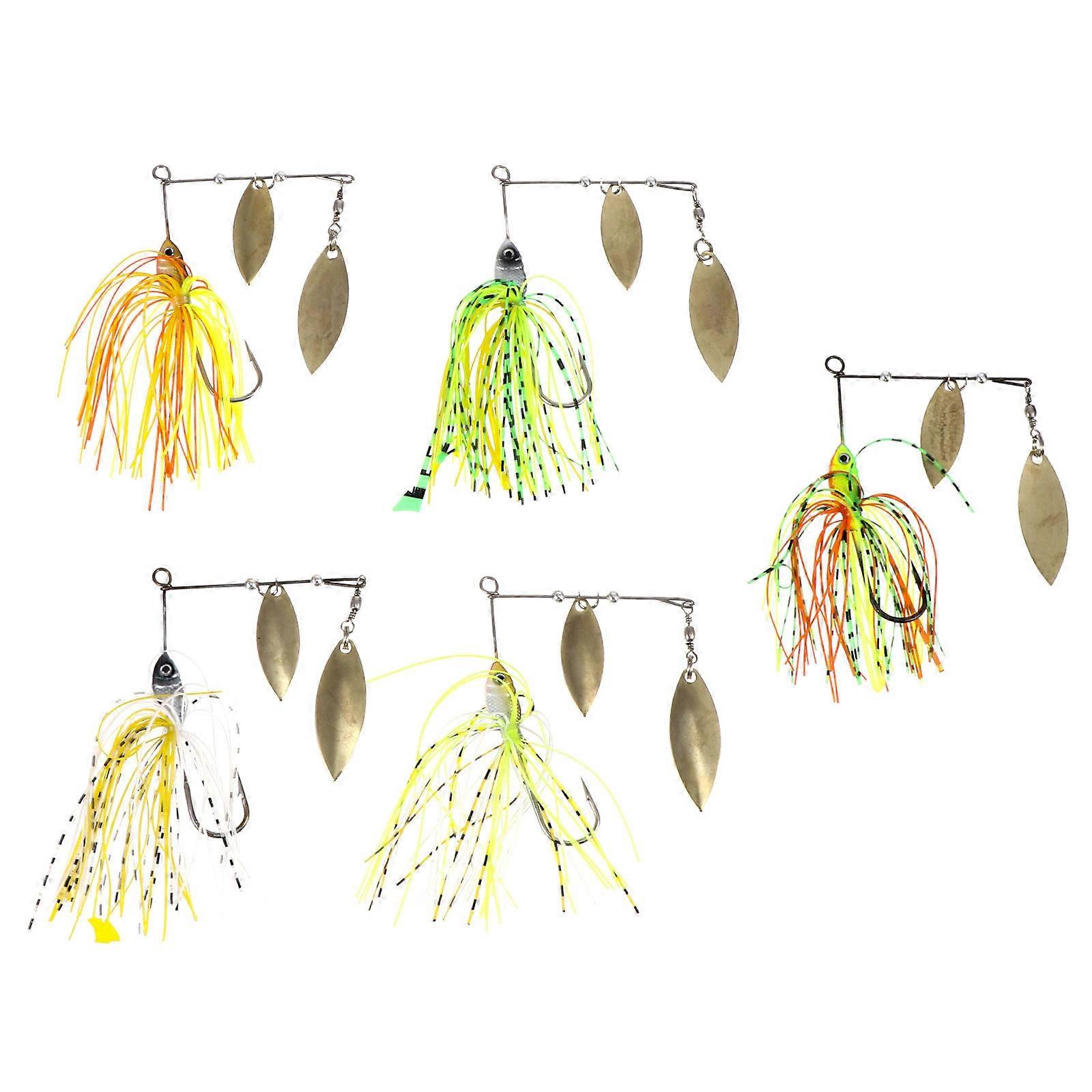 Funny Fishing Lures Rotating Composite Bright Flakes Freshwater Fishing 5Pcs