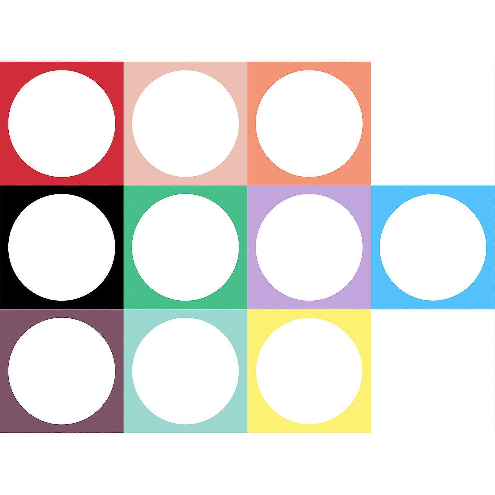 Gradient Color Cardstock Thick Paper for Scrapbook Supplies Outer Square Inner Circle Design Home Use 10Pcs