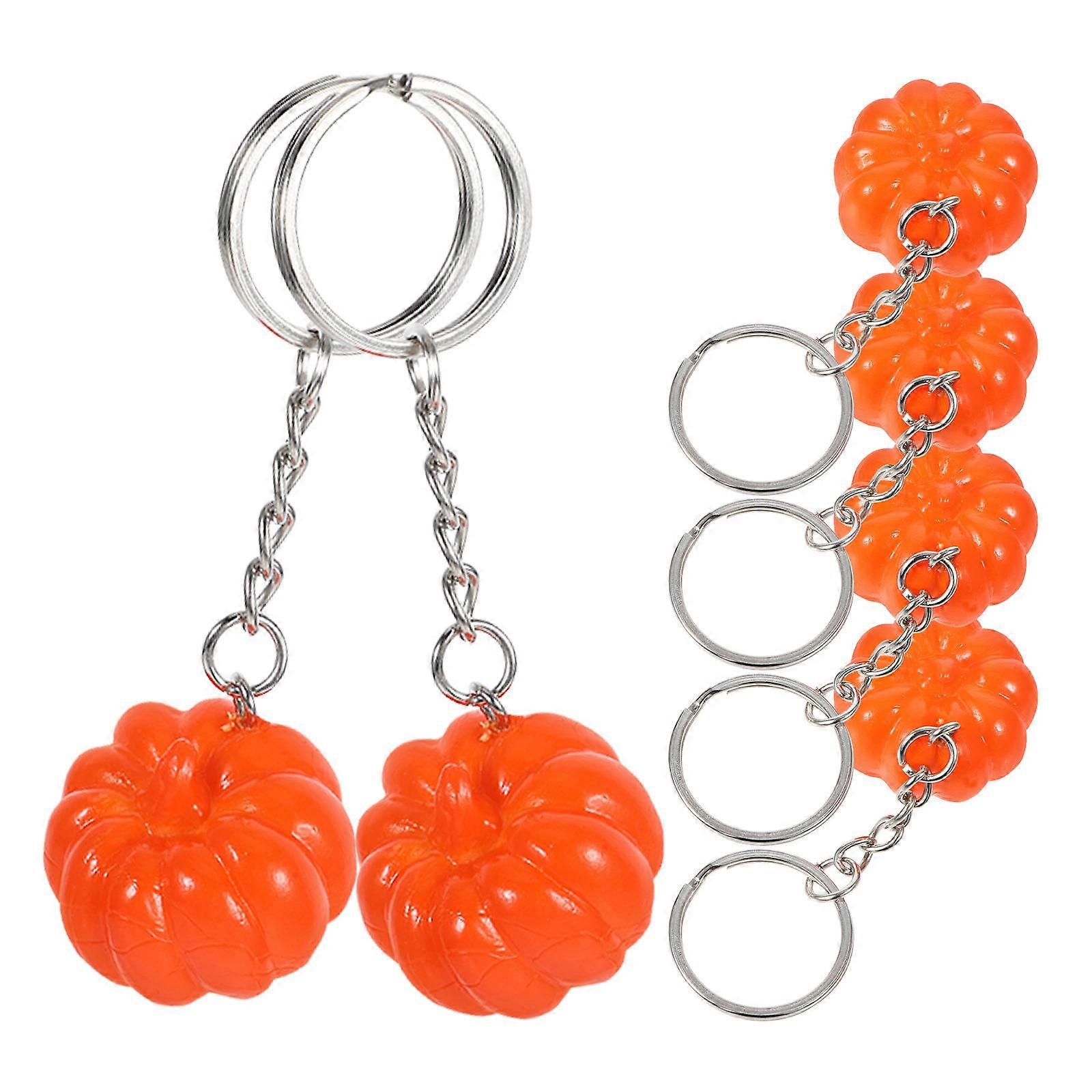 6pcs Halloween Pumpkin Keychain Key Pendants Adorable Pumpkin Keyrings for Handbag Decor & Festive Key Organizer
