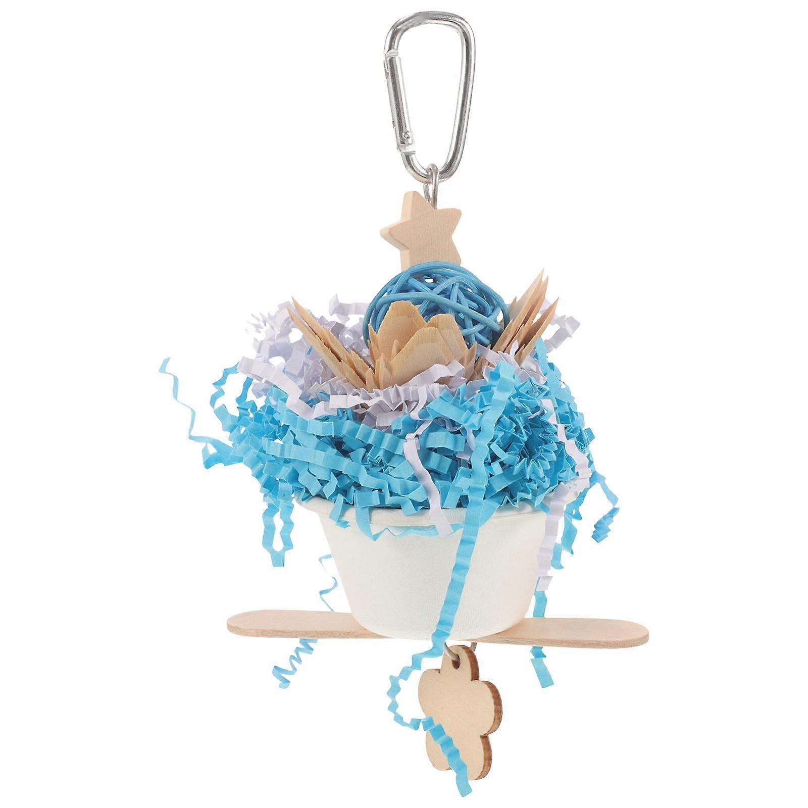 Bird Cage Parrot Toys Parrot Biting Plaything Beak Training Synthetic Material Hanging 1Set